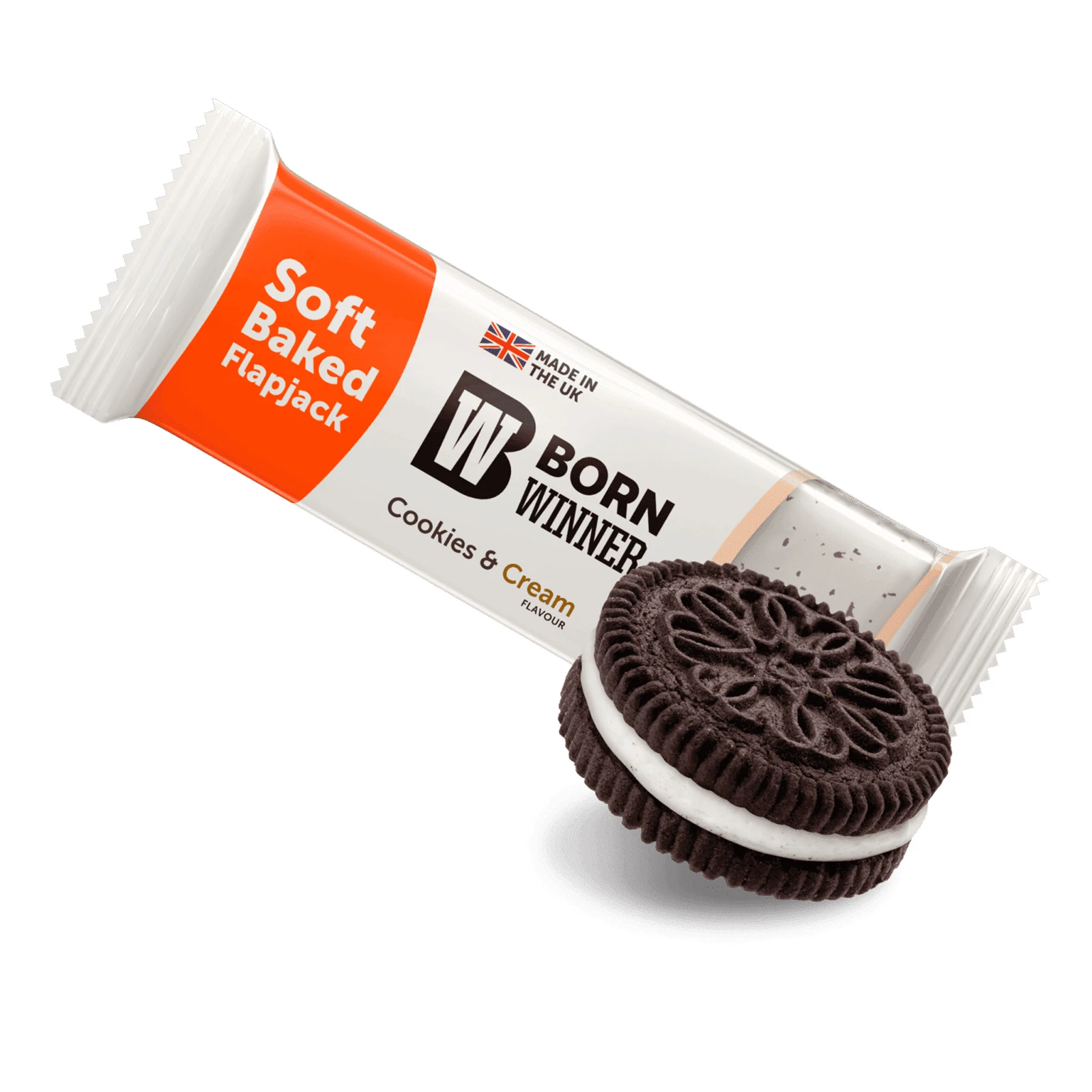 Батончик Born Winner Flapjack вівсяний зі смаком печива з вершками 100г Фото №:1