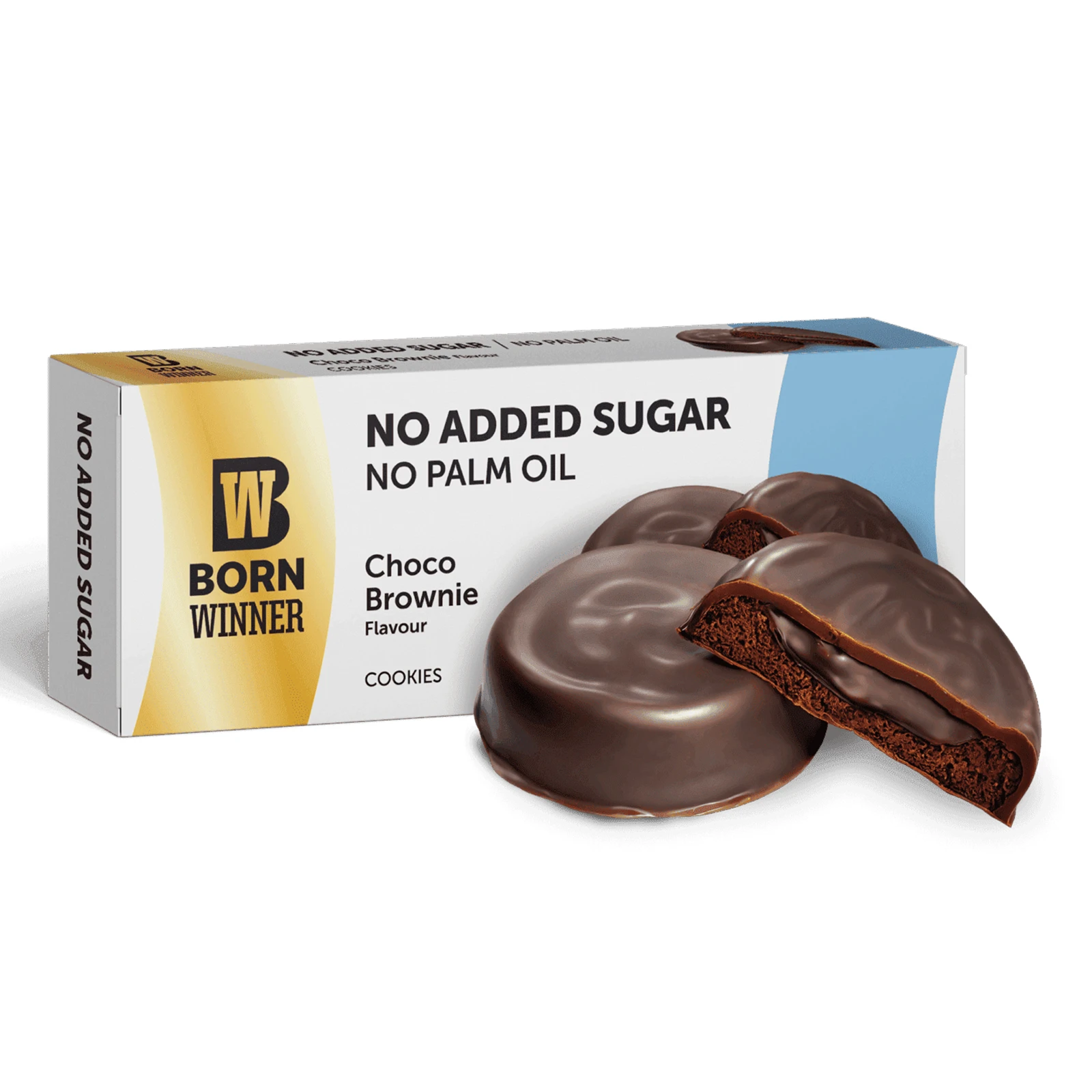 Печиво Born Winner без доданого цукру зі смаком шоколадного брауні 100г Фото №:1
