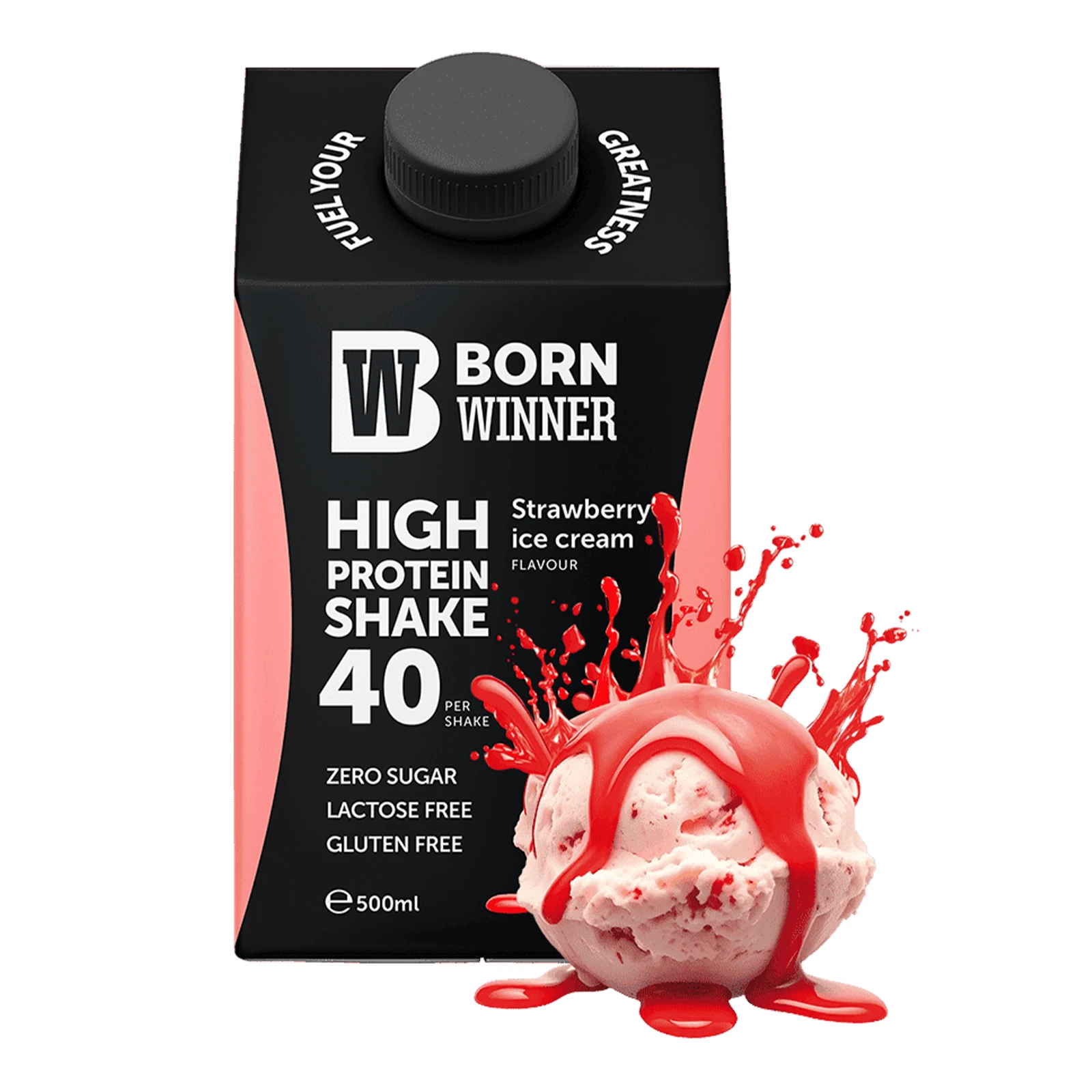 Шейк Born Winner протеїновий зі смаком полуничного морозива 500мл Фото №:1