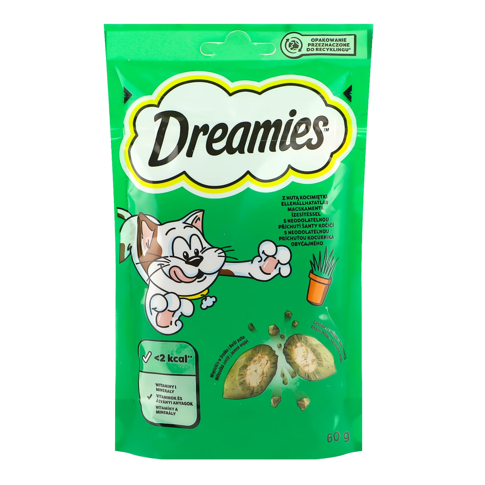 Корм для котів Dreamies сухий додатковий для дорослих котів та кошенят старше 8 тижнів зі смаком котячої м'яти 60г Фото №:1