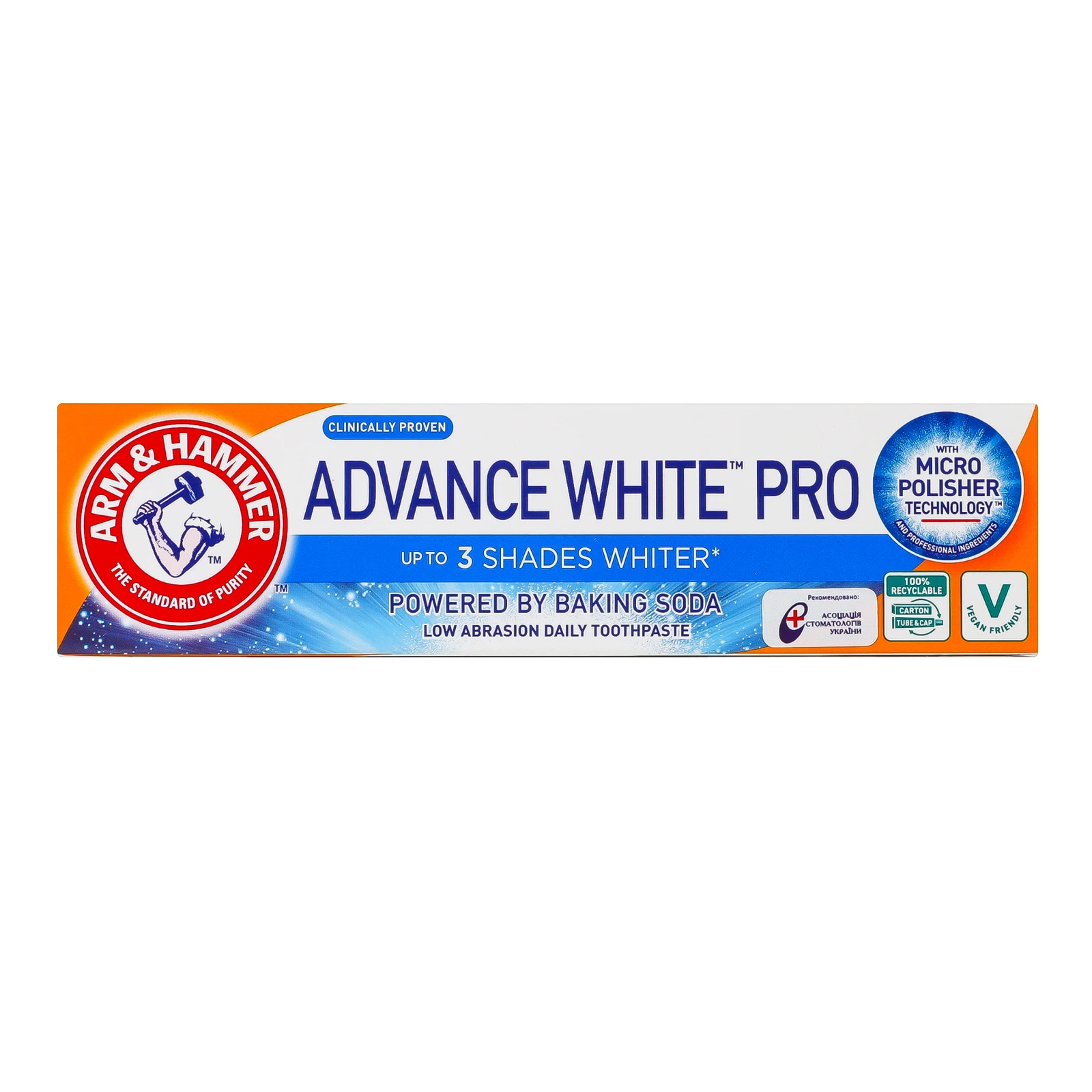 Паста зубна Arm&Hammer Advance White Pro відбілююча з харчовою содою 75мл Фото №:1