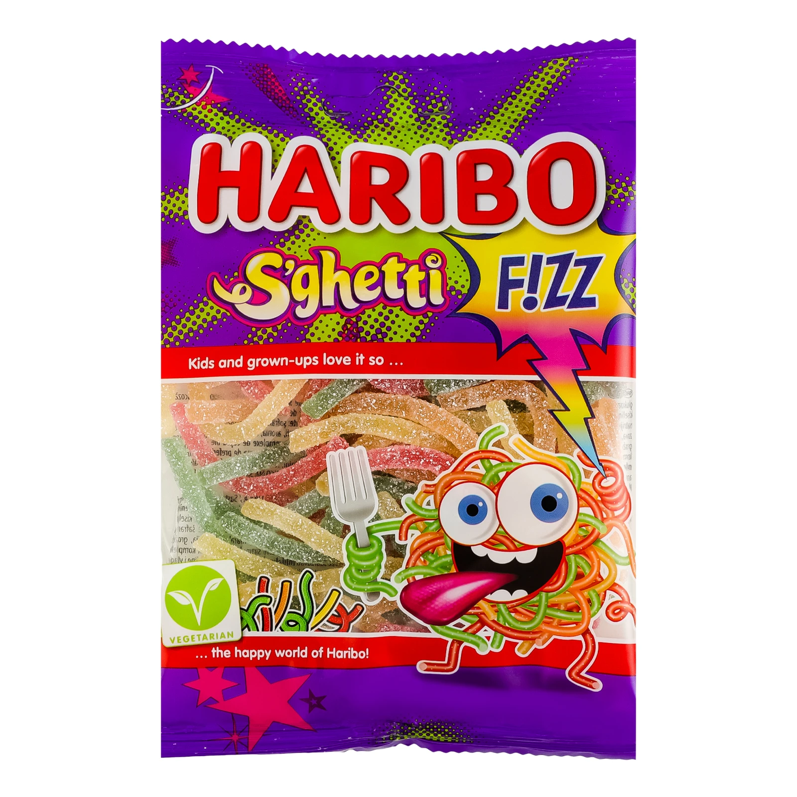 Цукерки желейні Haribo S'ghetti Fizz зі смаком фруктів 85г Фото №:1