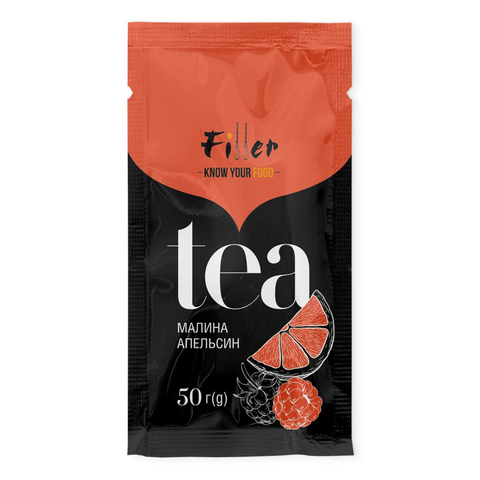 Чай Filler 50г малина-апельсин д/п Новинка Фото №:1
