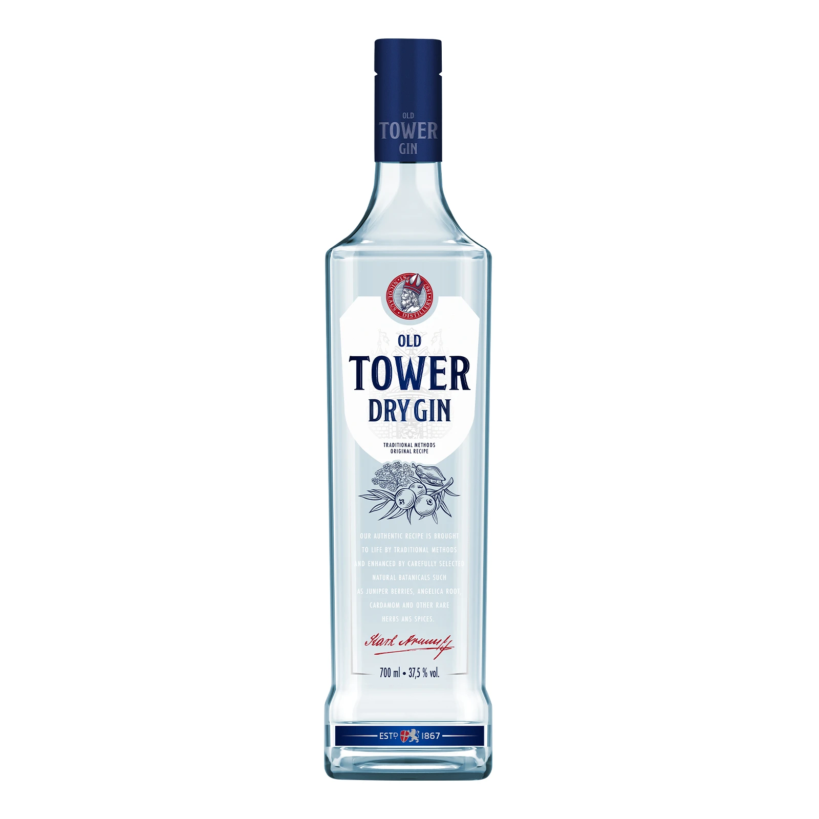Джин Old Tower Dry Blue 37.5% 0.7л Фото №:1