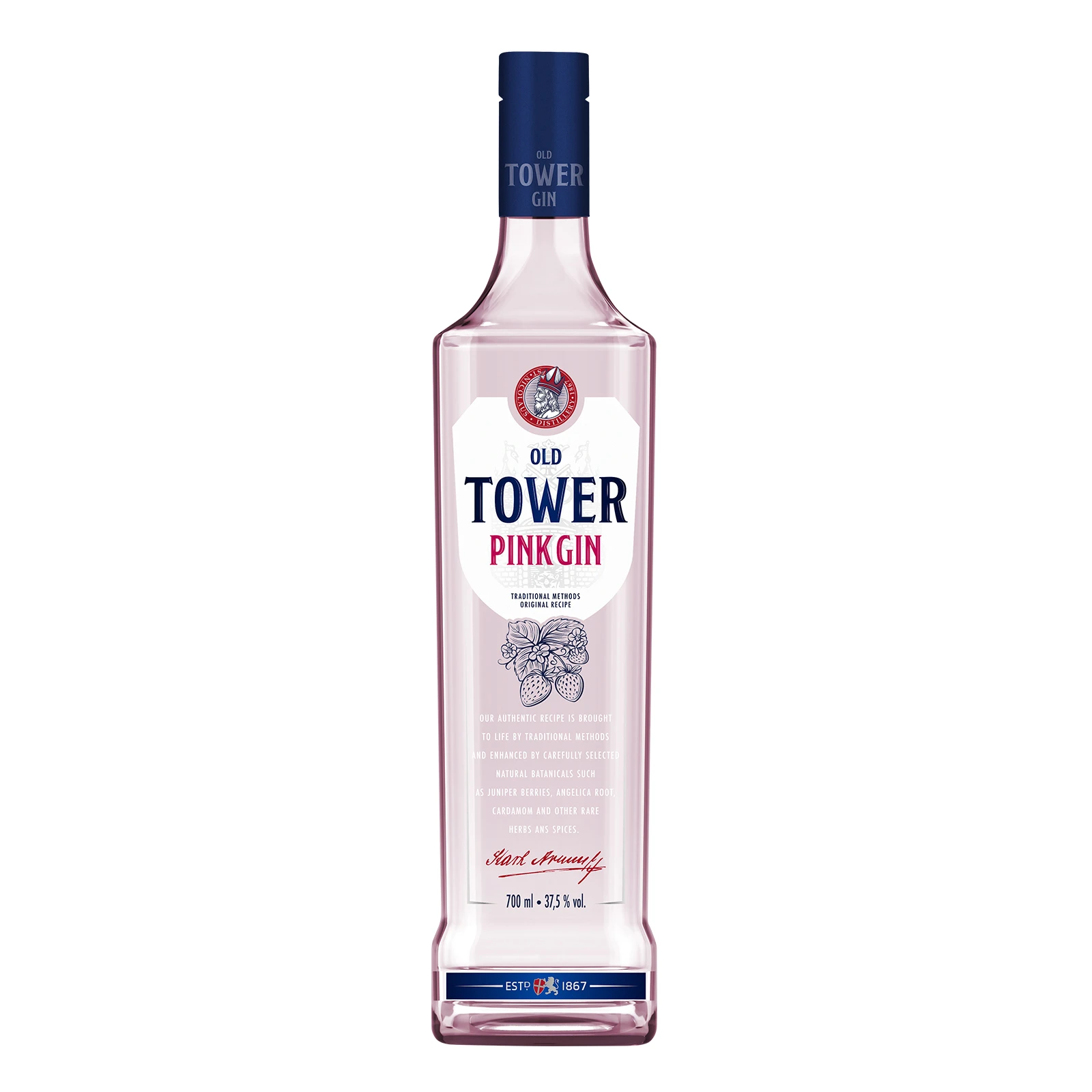 Джин Old Tower Dry Pink 37.5% 0.7л Фото №:1
