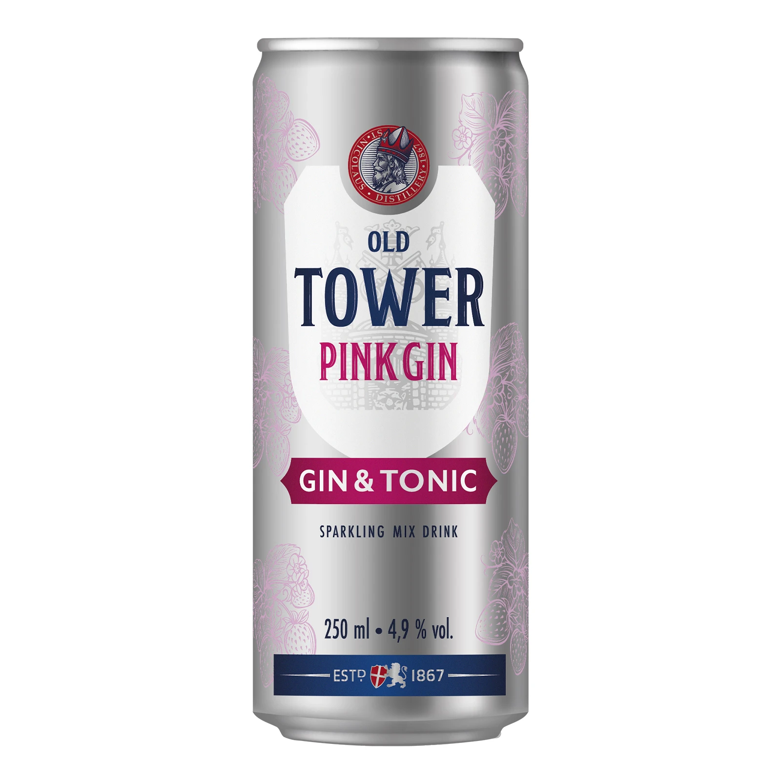 Напій слабоалкогольний Old Tower Pink Gin&Tonic 4.9% 0.25л Фото №:1