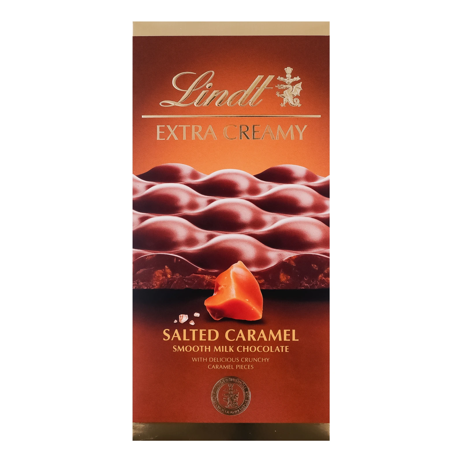 Шоколад Lindt Extra creamy молочний з карамеллю та морською сіллю 80г Фото №:1