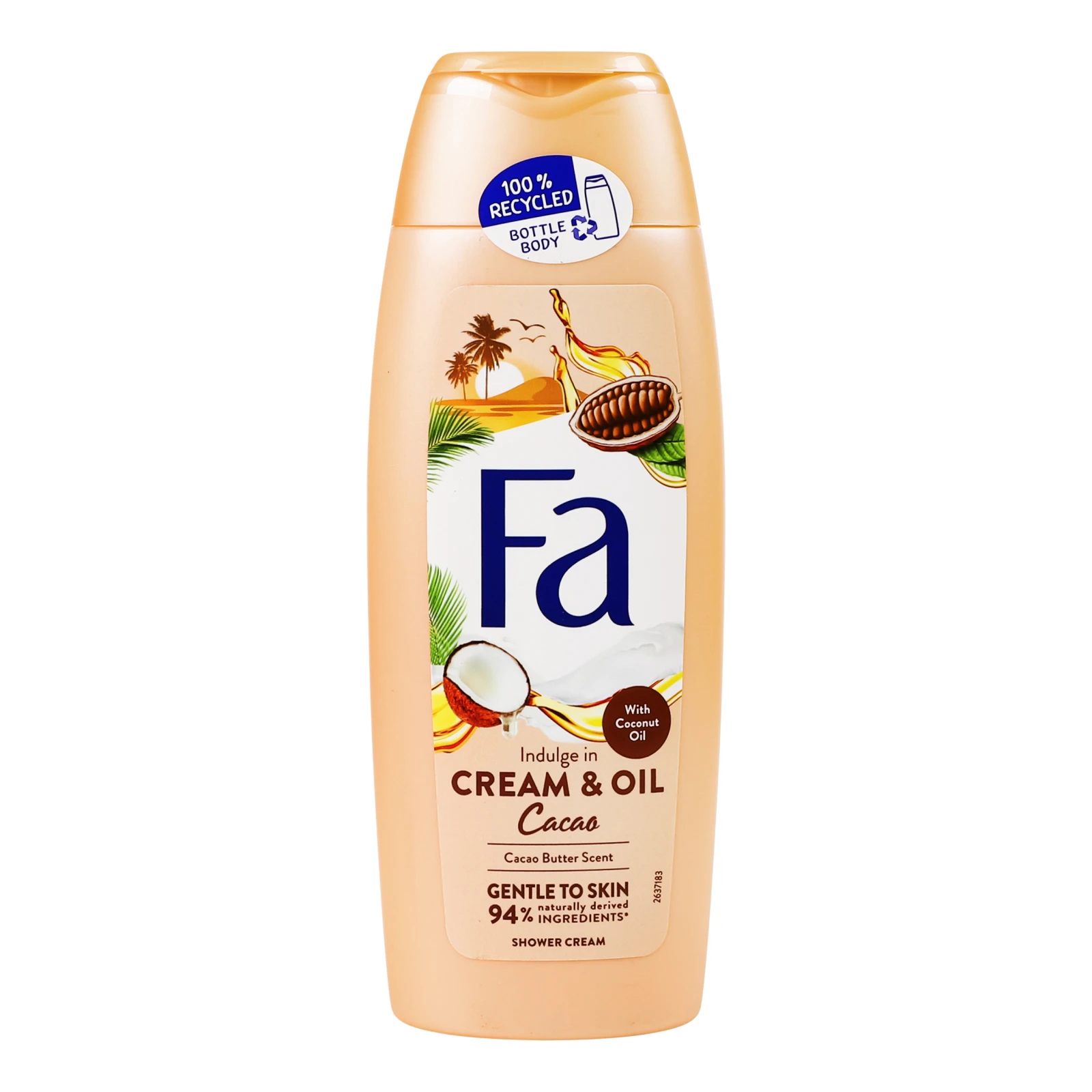 Гель-крем для душу Fa Cream&Oil з олією кокоса та ароматом какао 250мл Фото №:1