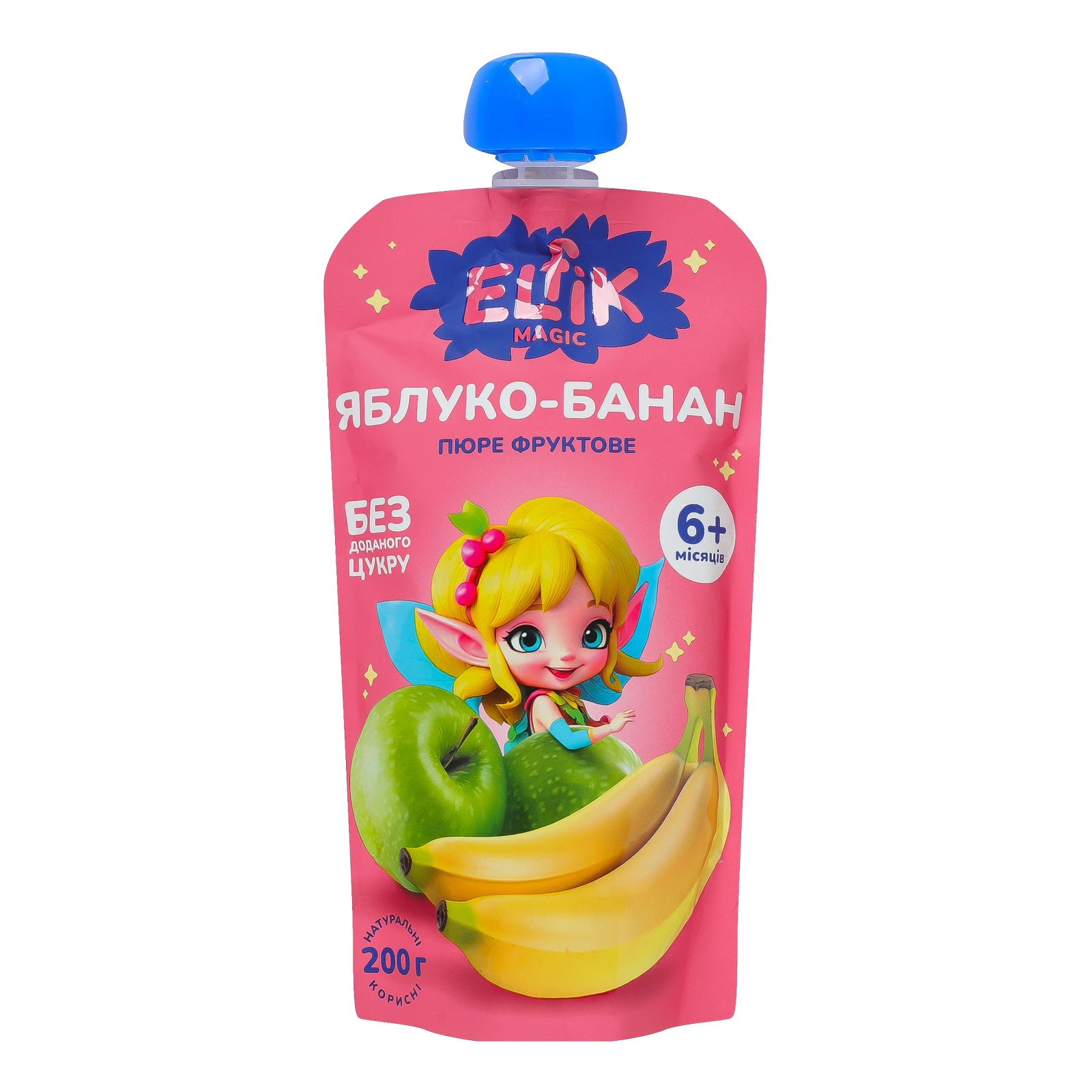 Пюре Elfic Magic 200г яблуко-банан від 6міс д/п Новинка Фото №:1