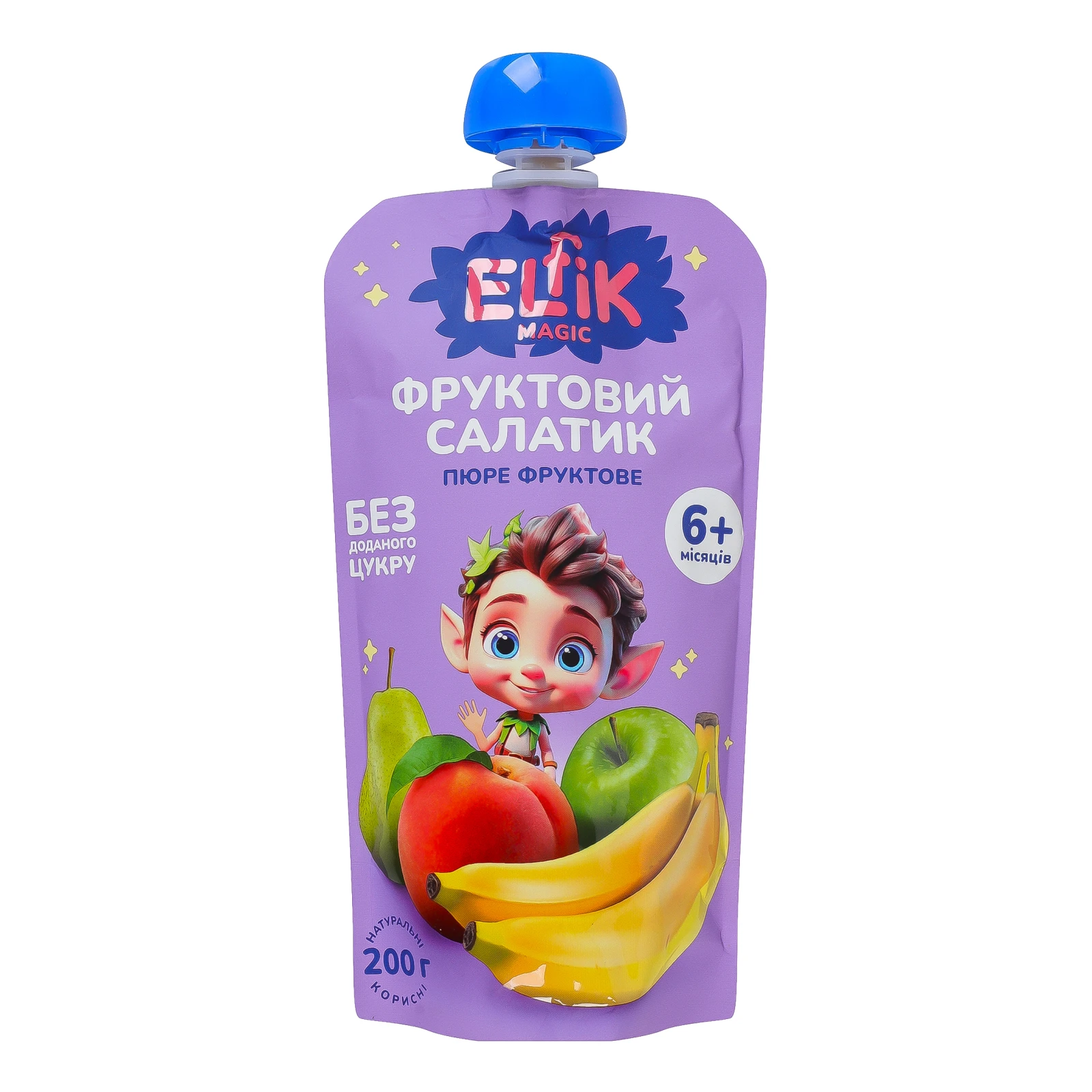 Пюре Elfik Magic фруктове гомогенізоване стерилізоване Фруктовий салатик для дітей від 6-ти місяців 200г