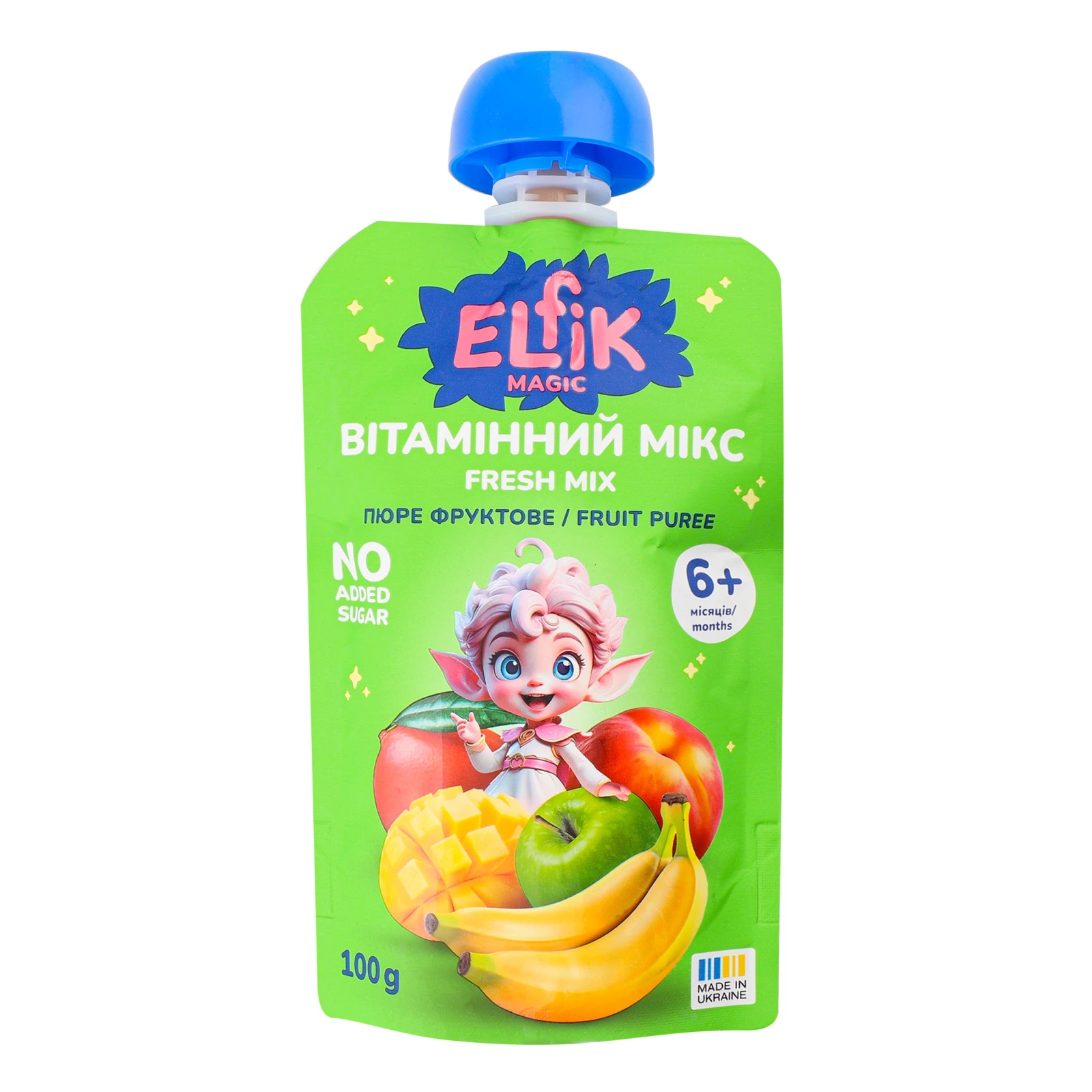 Пюре Elfic Magic 100г фруктове вітамінний мікс від 6міс д/п Новинка Фото №:1