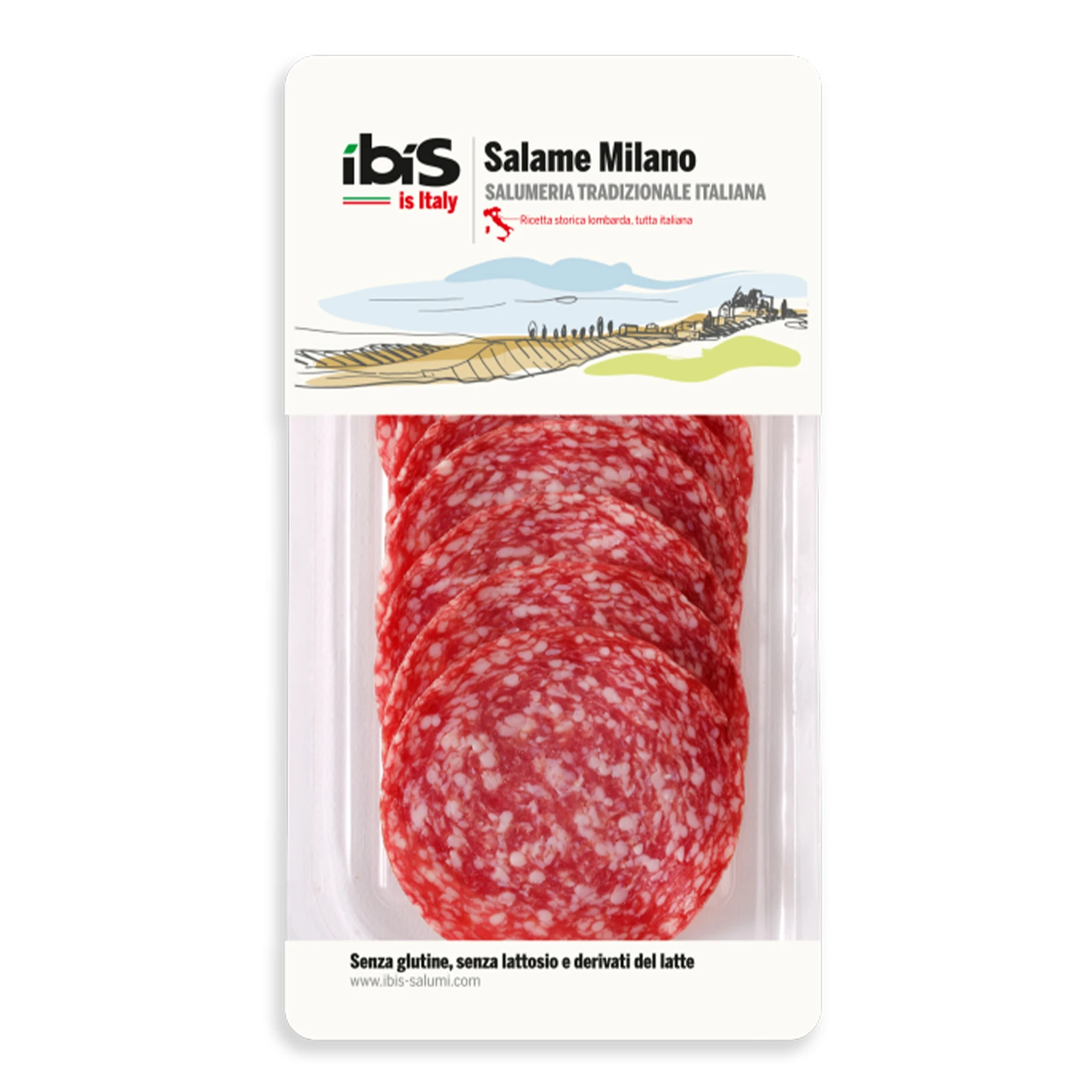 Ковбаса Ibis 80г салямі Мілано с/в нарізка Фото №:1