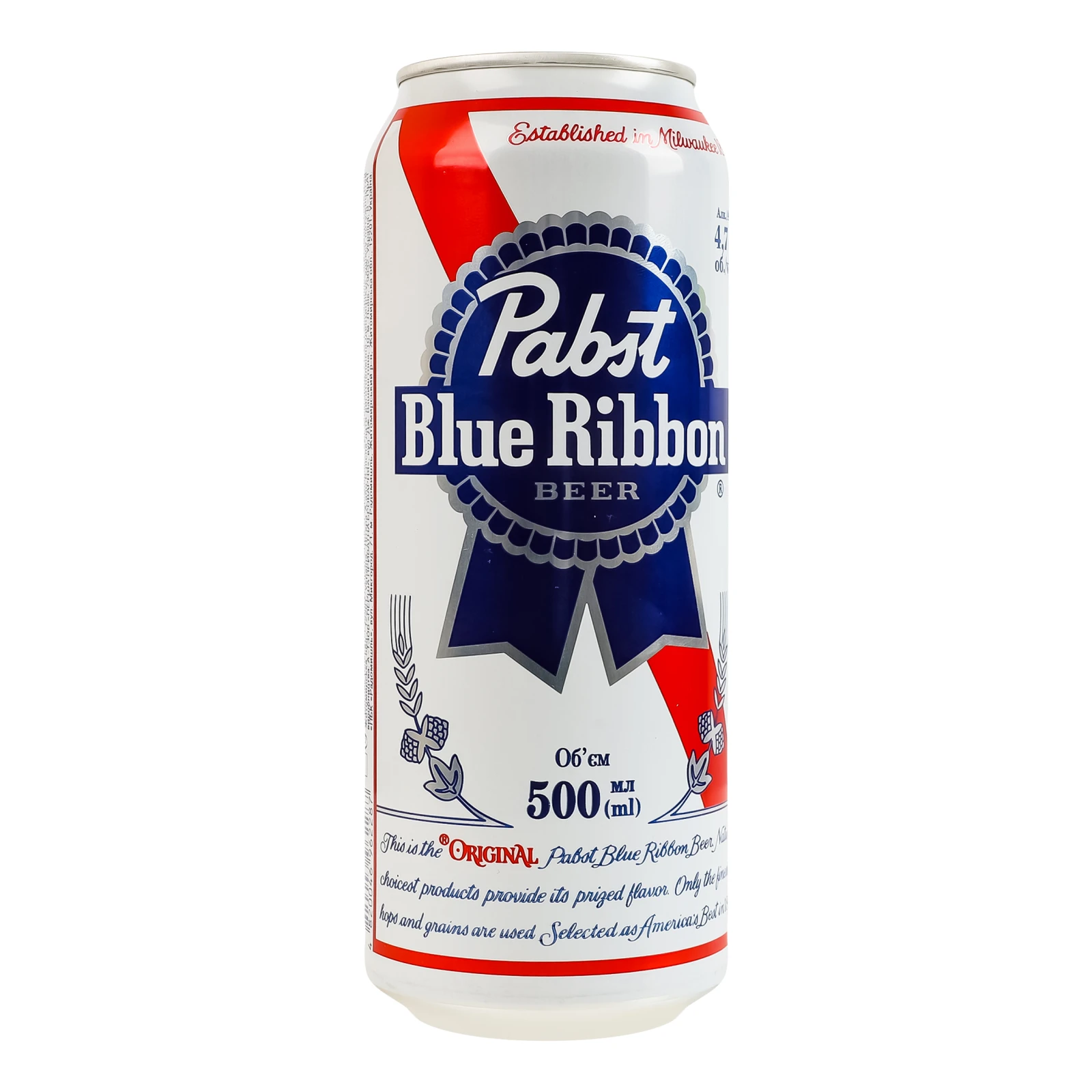 Пиво Pabst Blue Ribbon світле фільтроване пастеризоване 4.7% 0.5л фото 2