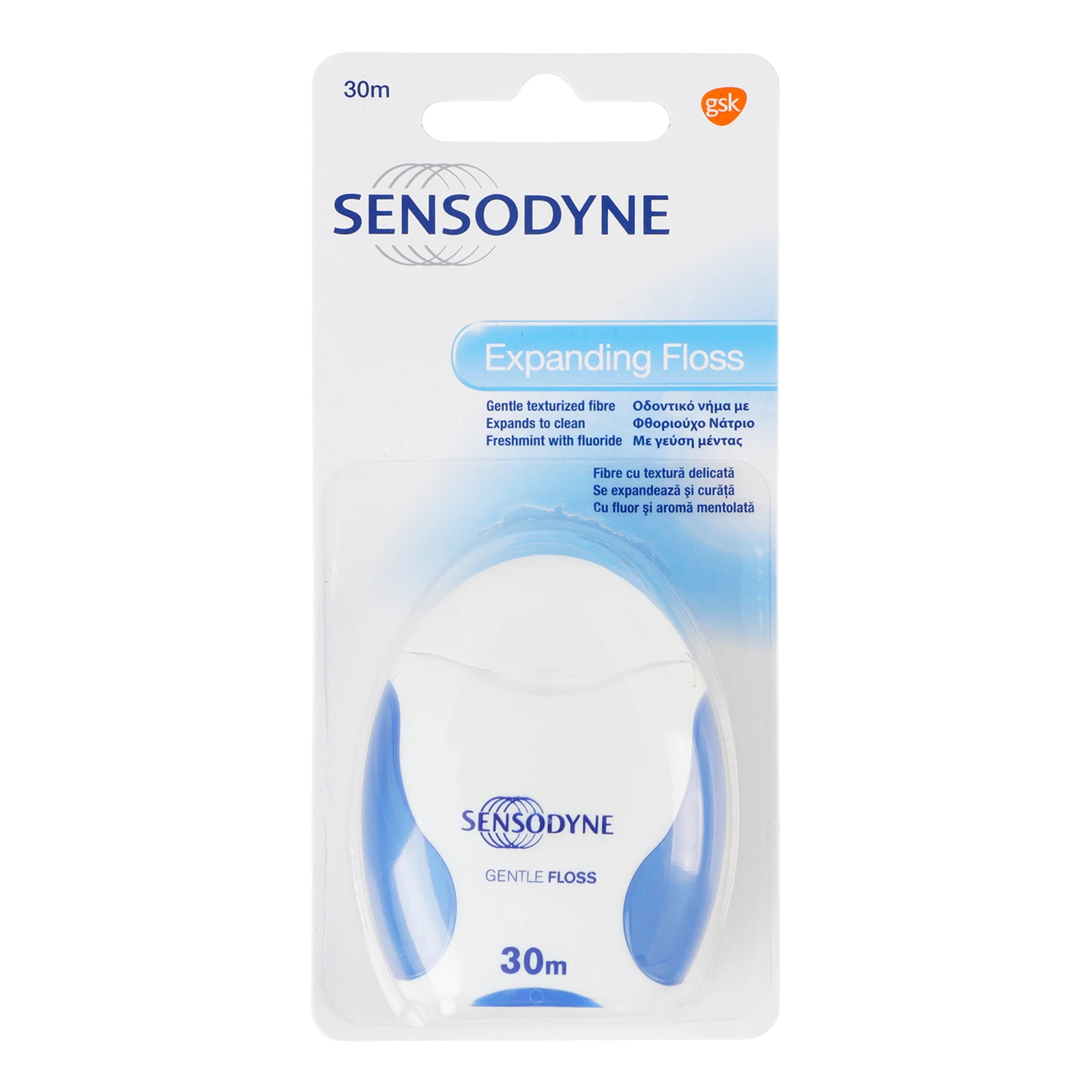 Нитка зубна Sensodyne для делікатного чищення зубів та ясен 30м