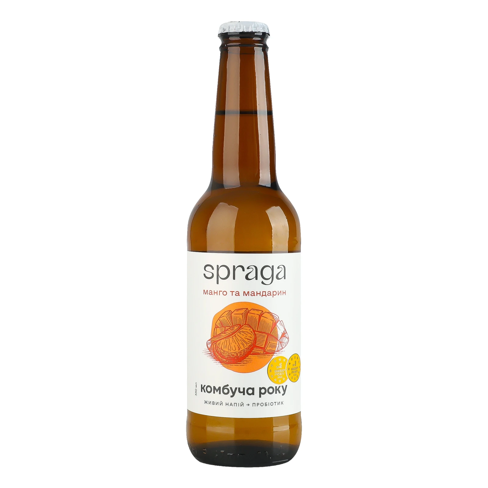 Напій Spraga Комбуча ферментований непастеризований Манго та мандарин 330мл Фото №:1