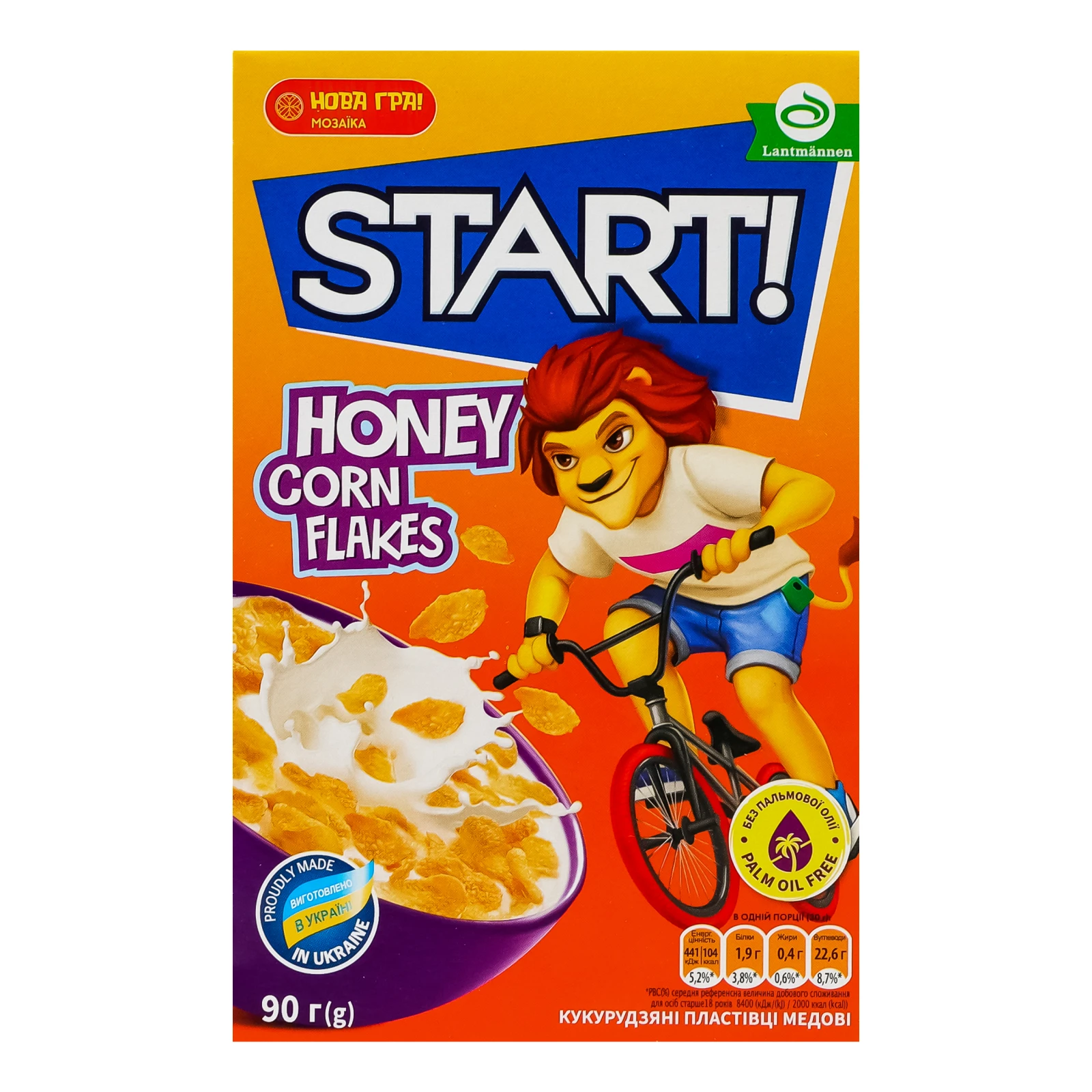 Сніданок сухий Start! пластівці кукурудзяні медові 90г Фото №:1
