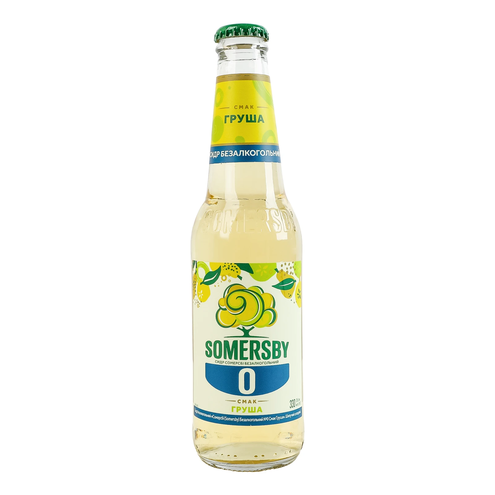 Сидр Somersby безалкогольний шипучий солодкий смак Груша 0% 0.33л Фото №:1