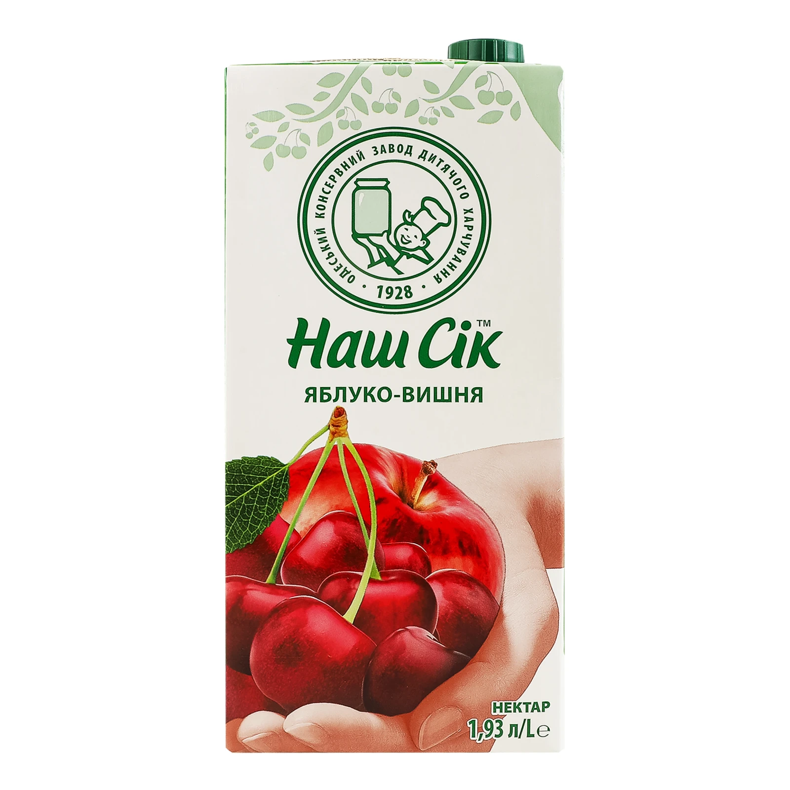 Нектар Наш сік пастеризований Яблуко-вишня 1.93л Фото №:1