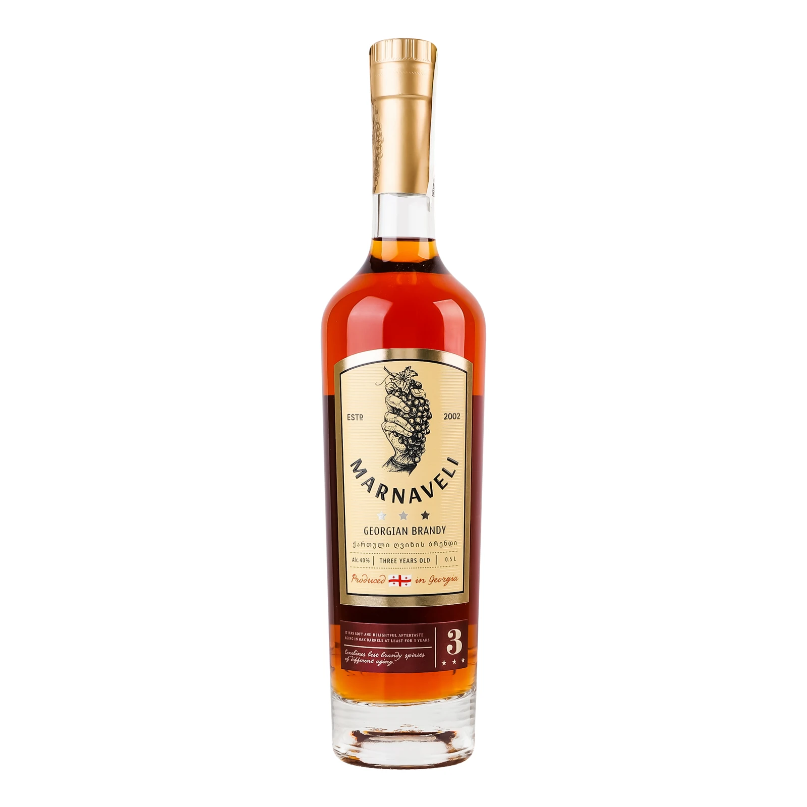 Бренді Marnaveli 0,5л 40% 3 YO Новинка