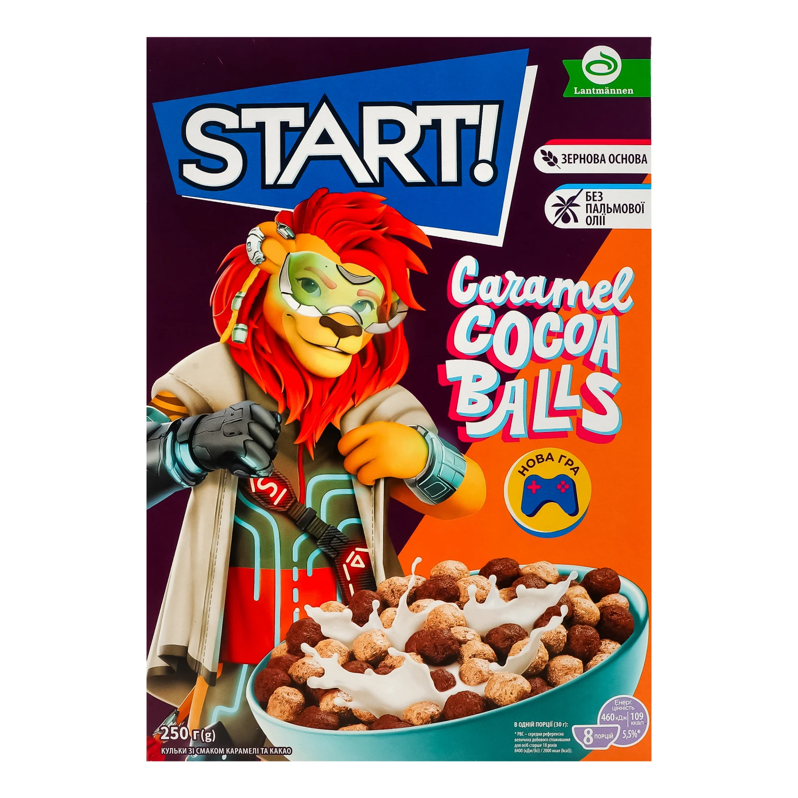 Сніданок сухий Start! кульки зернові зі смаком карамелі та какао 250г Фото №:1