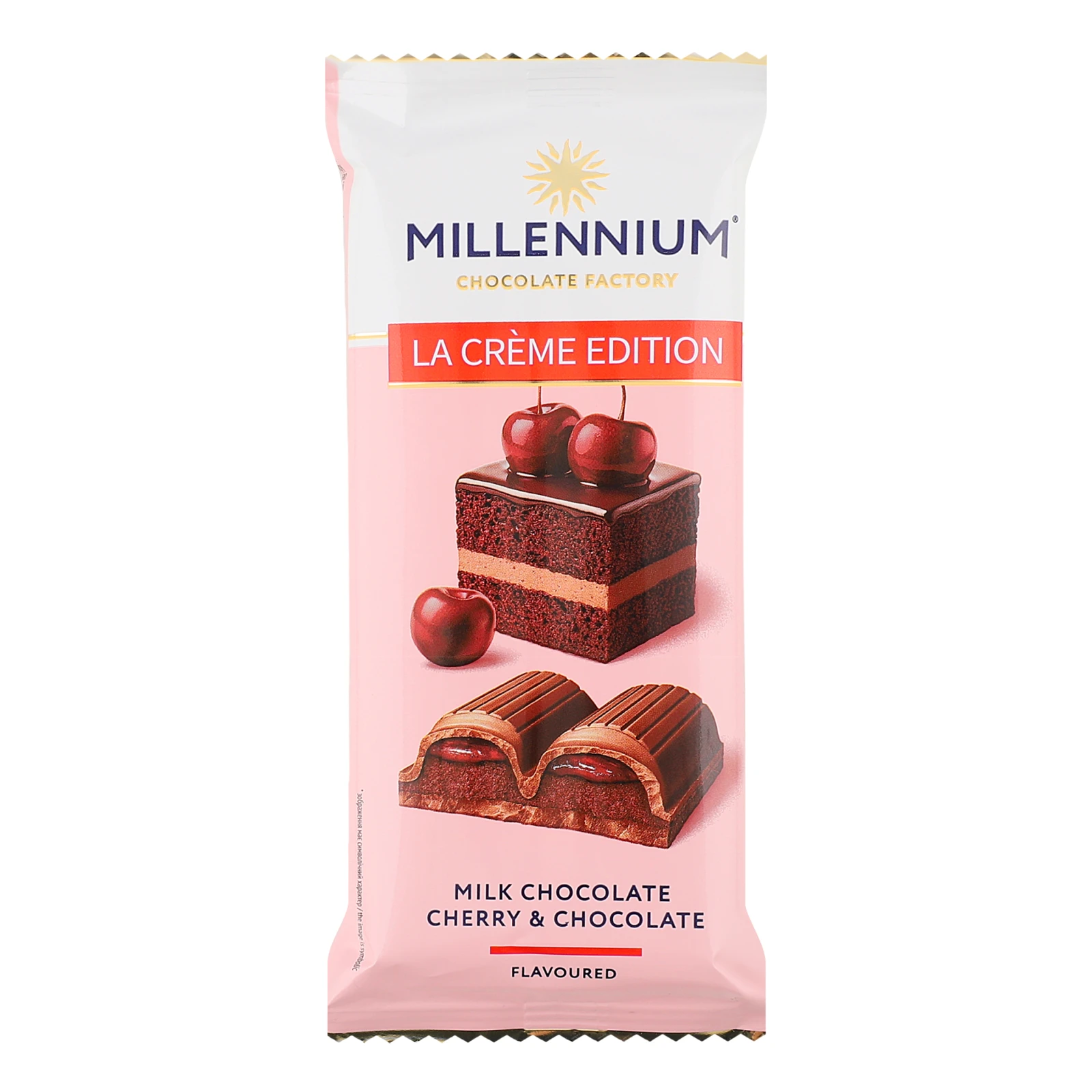 Шоколад Millennium La creme edition молочний з кремовою та вишневою начинками 100г Фото №:1