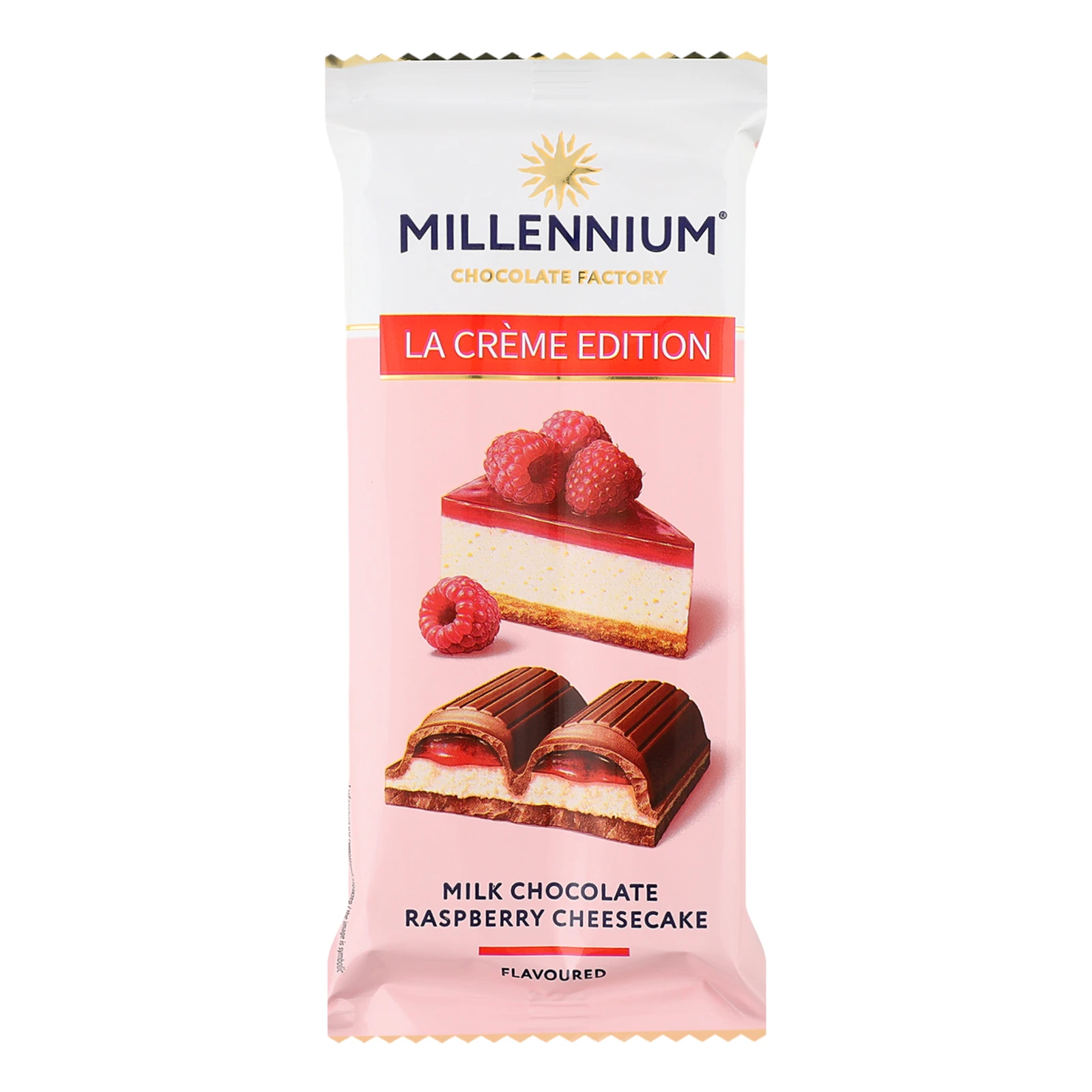 Шоколад Millennium La creme edition молочний з кремовою та малиновою начинками 100г Фото №:1