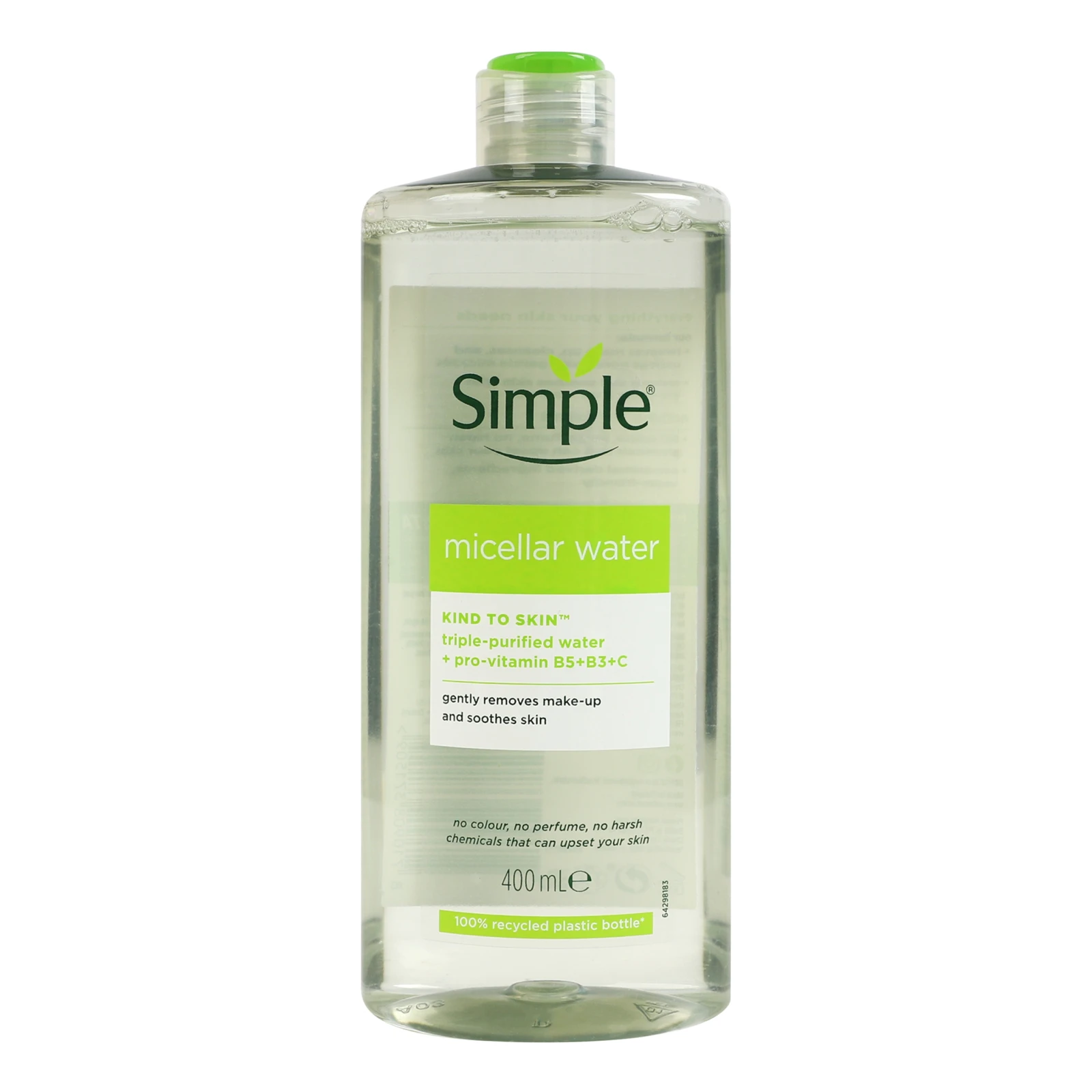 Вода міцелярна Simple Kind to skin 400мл Фото №:1