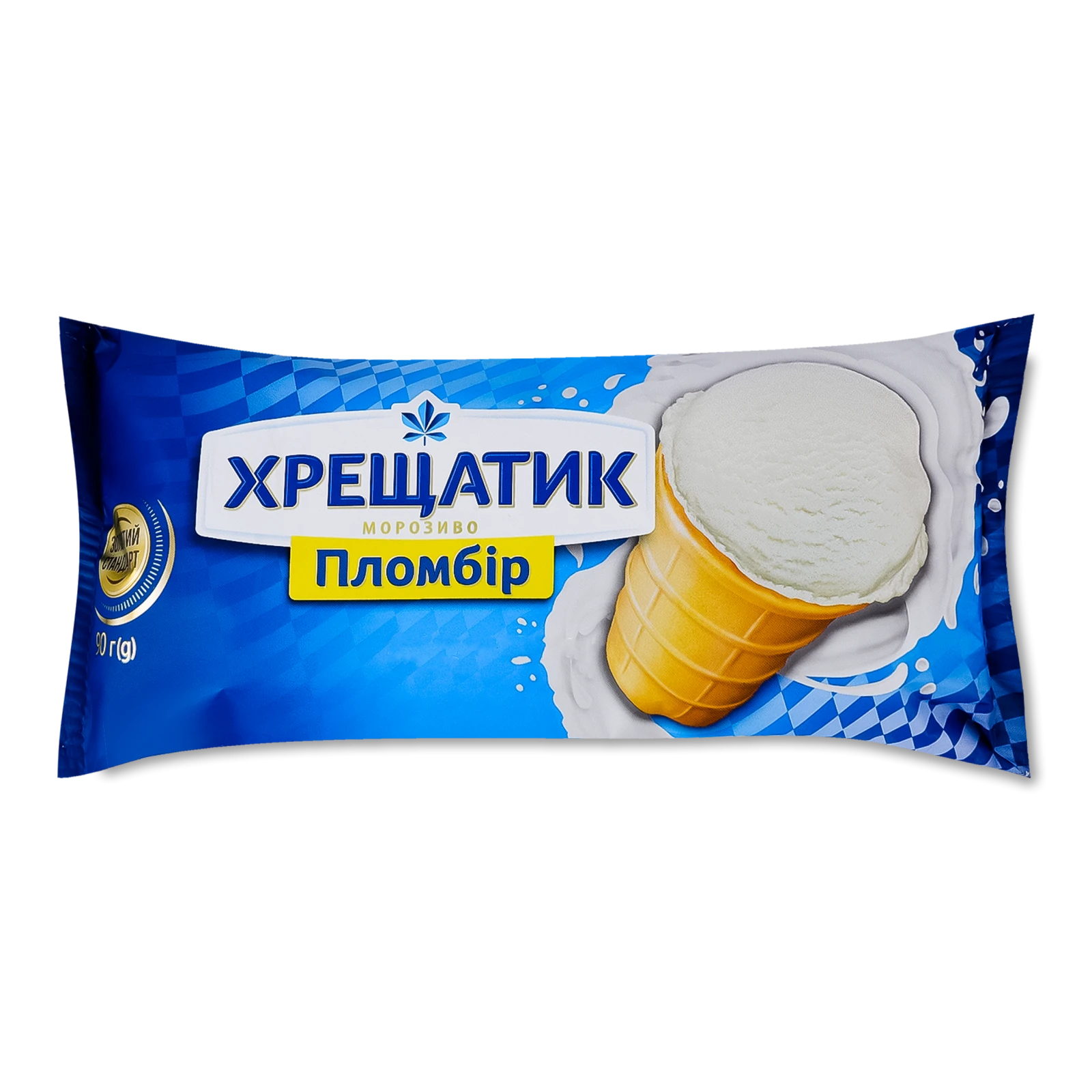Морозиво Хрещатик Золотий стандарт пломбір фісташковий у вафельному стаканчику 90г Фото №:1
