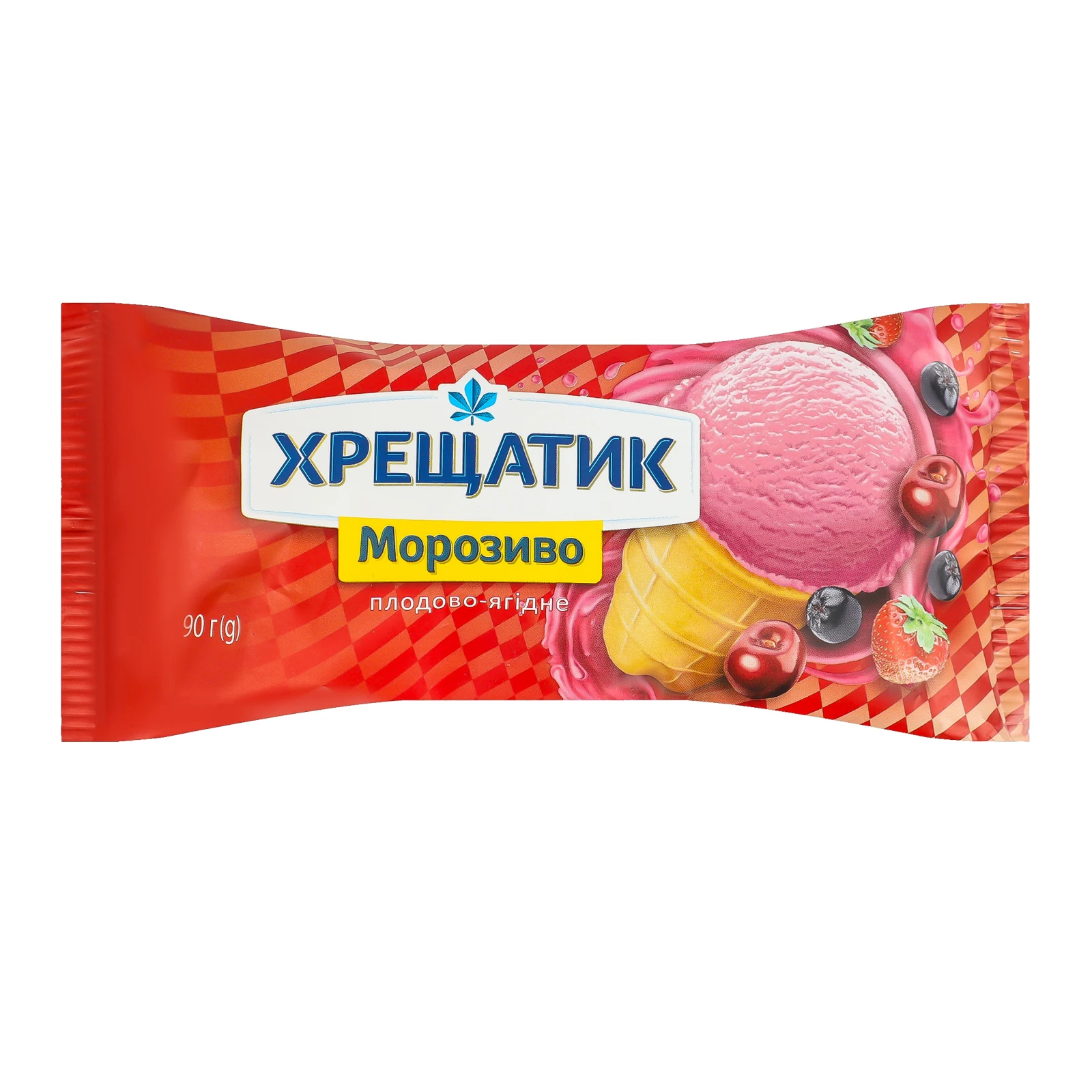 Морозиво Хрещатик Плодово-ягідне у вафельному стаканчику 90г Фото №:1