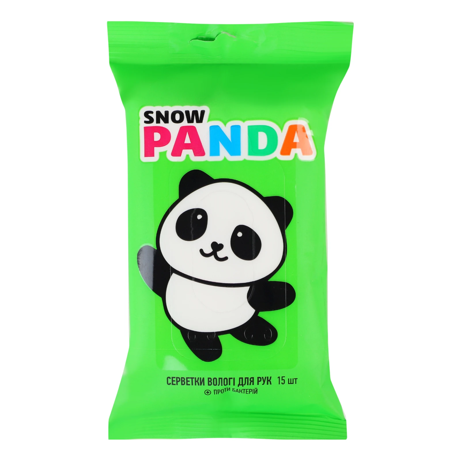Серветки Snow panda 15шт вологі для рук антимікробні Новинка Фото №:1
