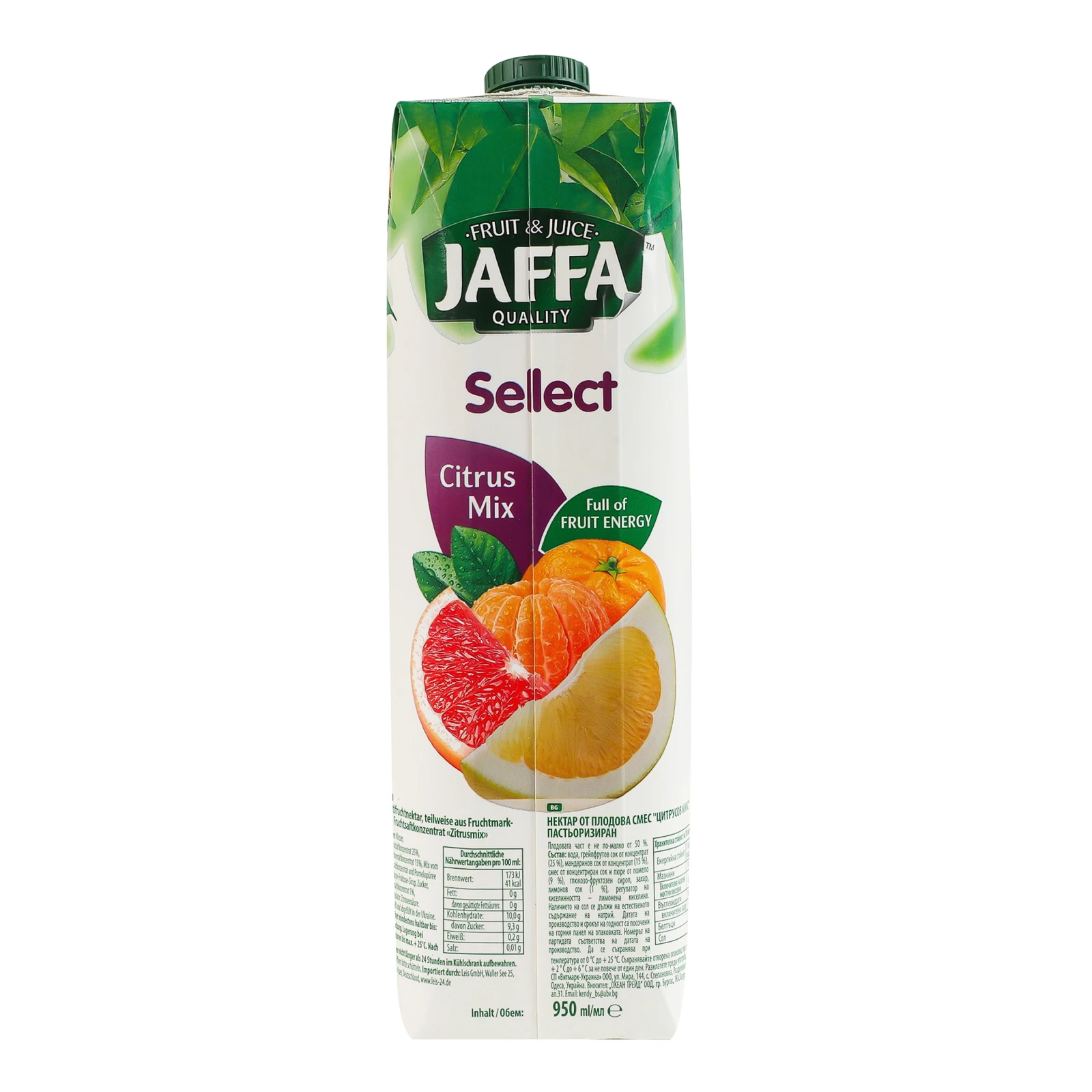 Нектар Jaffa Select Цитрусовий мікс із суміші фруктів пастеризований 950мл фото 2