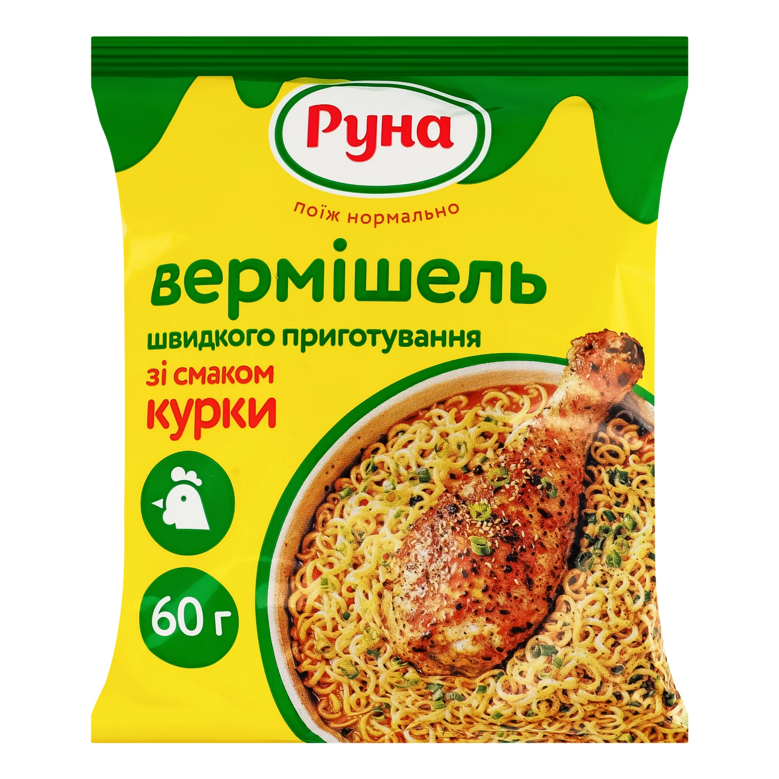 Вермішель Руна швидкого приготування зі смаком Курки негостра  60г