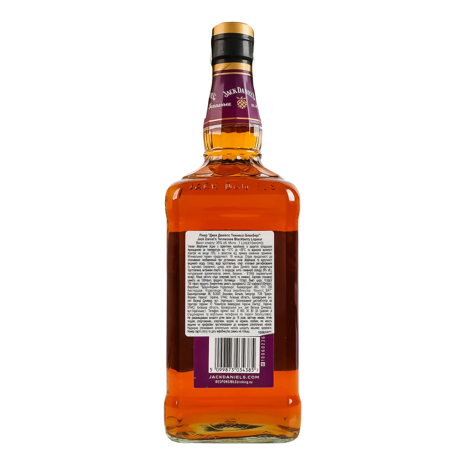 Лікер Jack Daniel's Tennessee Blackberry 35% 1л фото 2