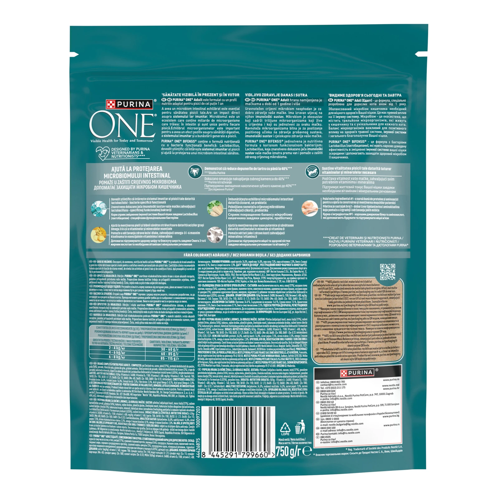 Корм для котів Purina One Adult сухий повнораціонний для дорослих котів з високим вмістом курки 750г фото 2