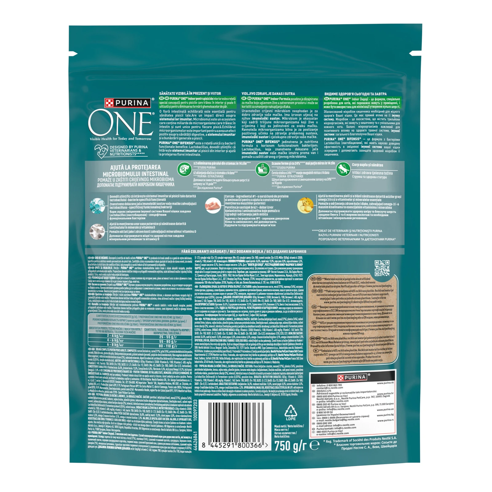 Корм для котів Purina One Indoor сухий повнораціонний для дорослих котів з високим вмістом індички 750г фото 2
