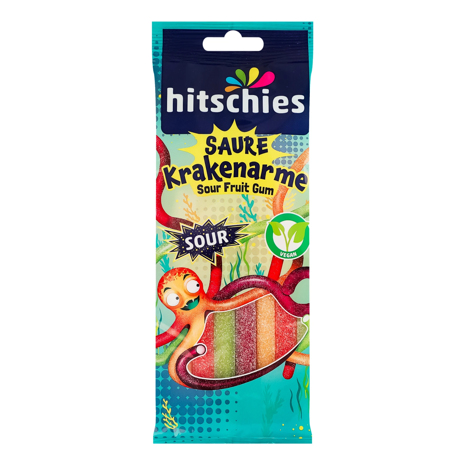 Цукерки жувальні Hitschies Sour Krakenarme фруктові 75г