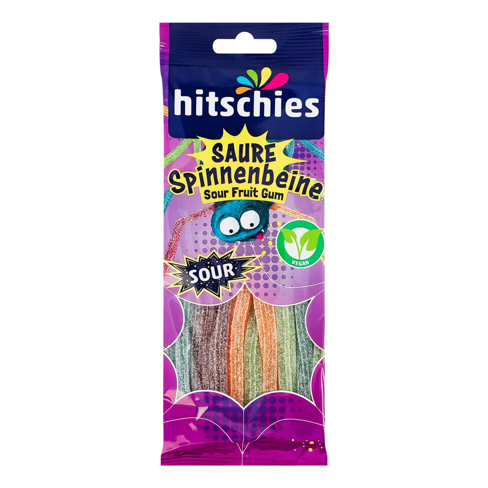 Цукерки жувальні Hitschies Sour Spinnenbeine з фруктовим смаком 75г