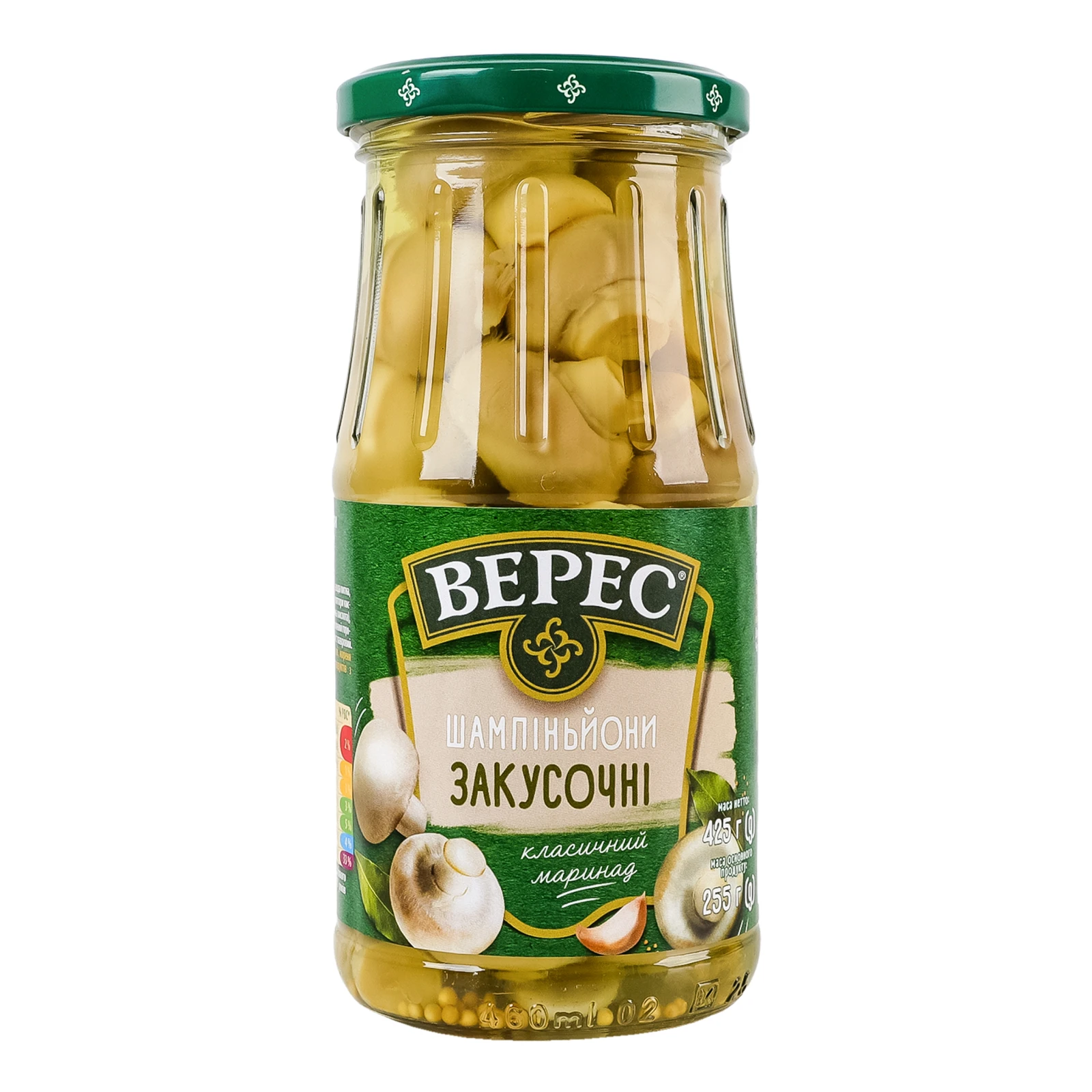 Шампіньйони Верес Закусочні мариновані стерилізовані 425г Фото №:1
