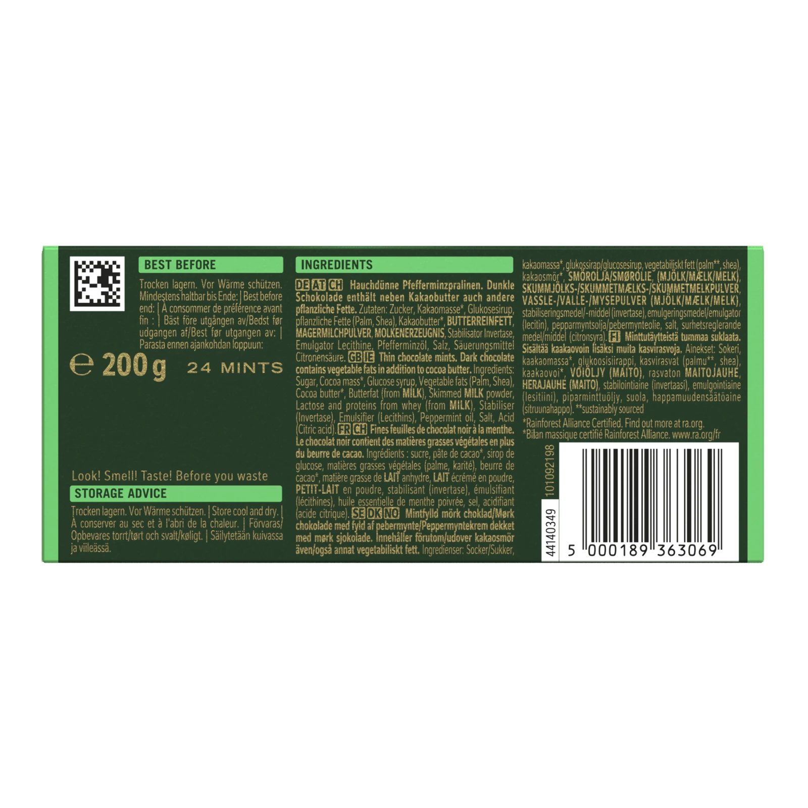 Шоколад After Eight чорний з м'ятною начинкою 200г Фото №:2