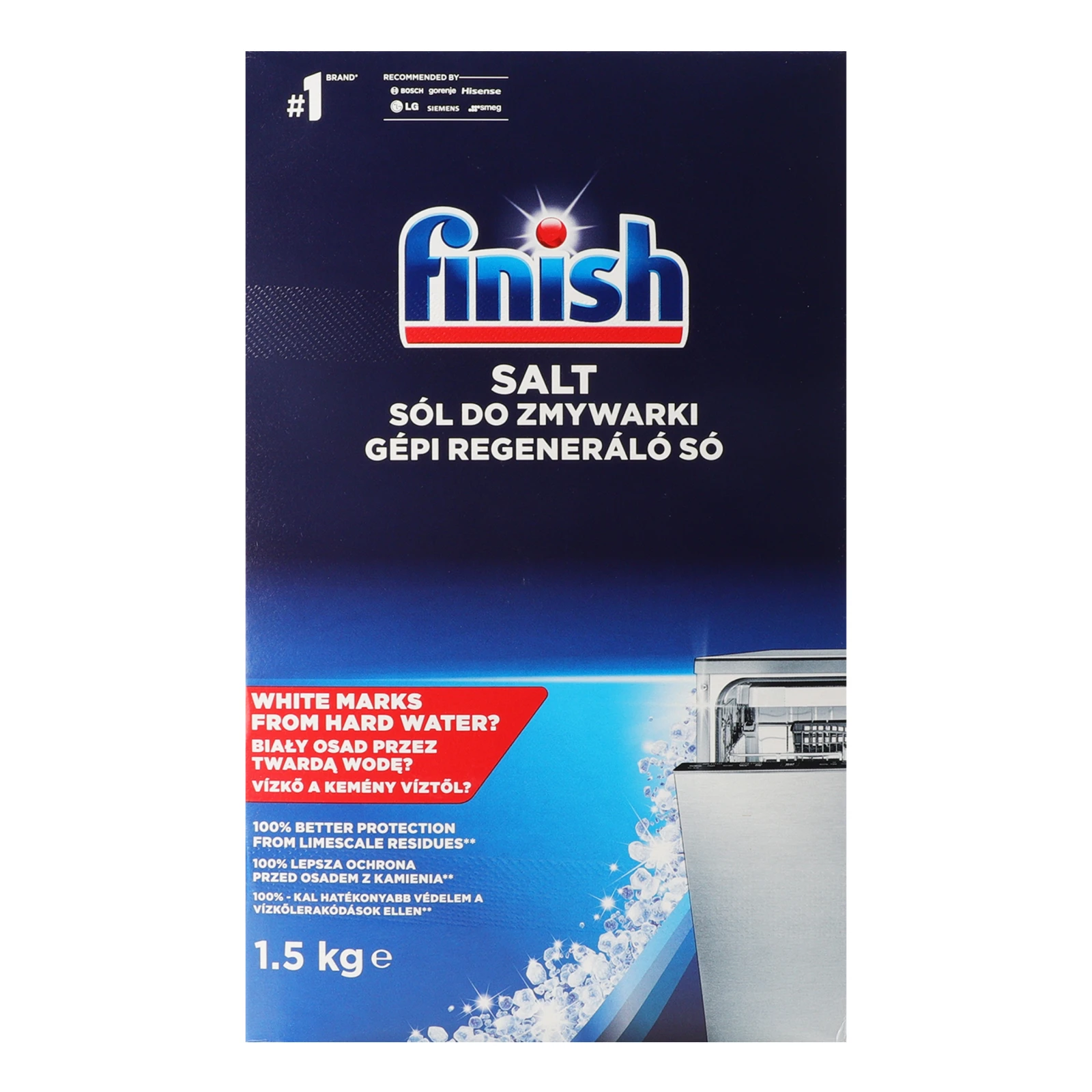 Сіль для посудомийних машин Finish 1.5кг Фото №:1