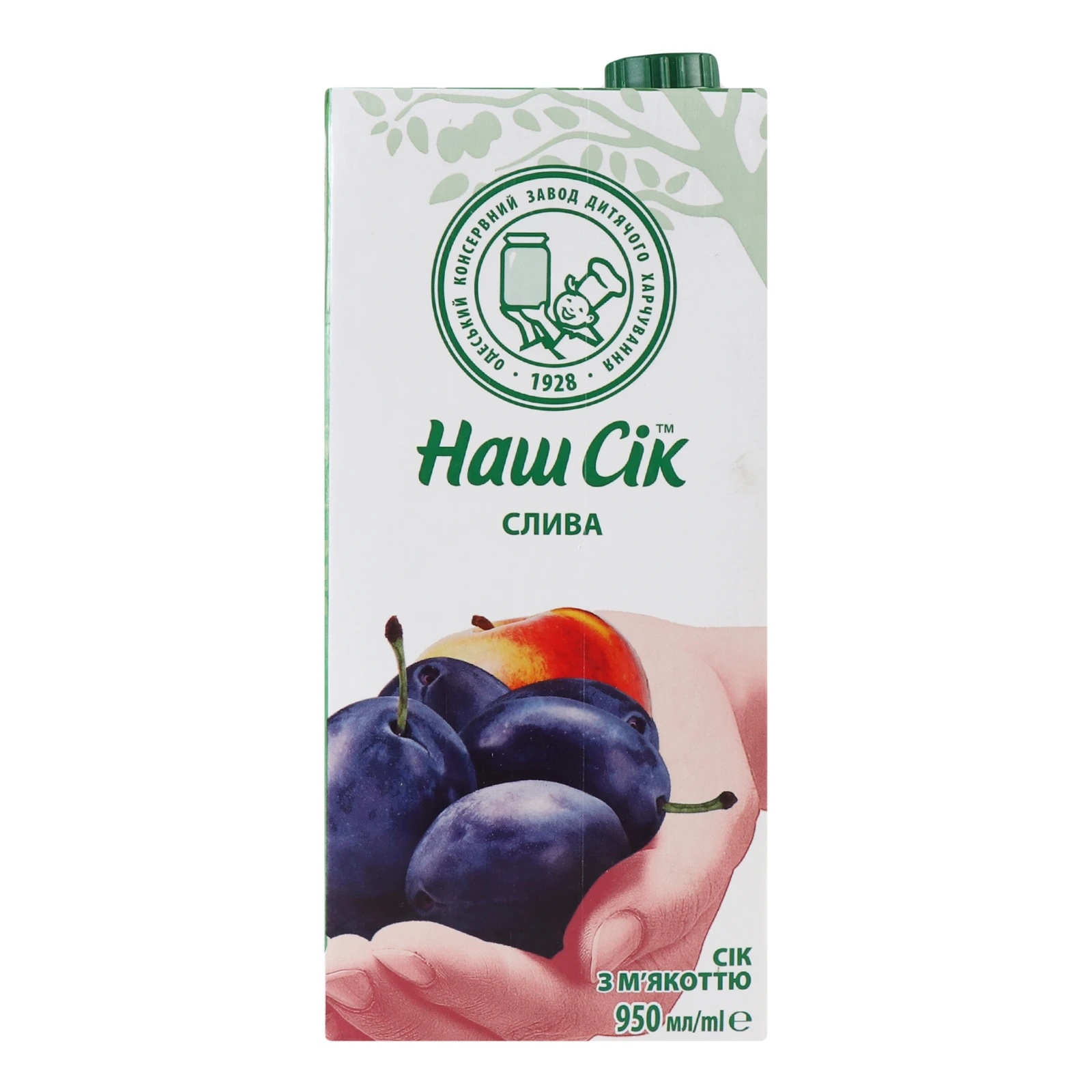 Сік Наш сік сливовий з м'якоттю 0.95л Фото №:1