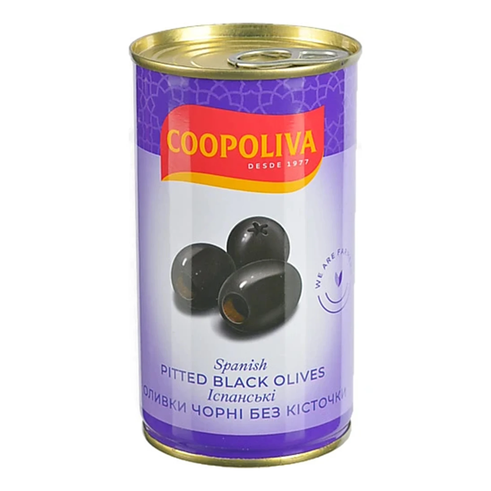 Оливки Coopoliva чорні без кісточки 350г Фото №:1