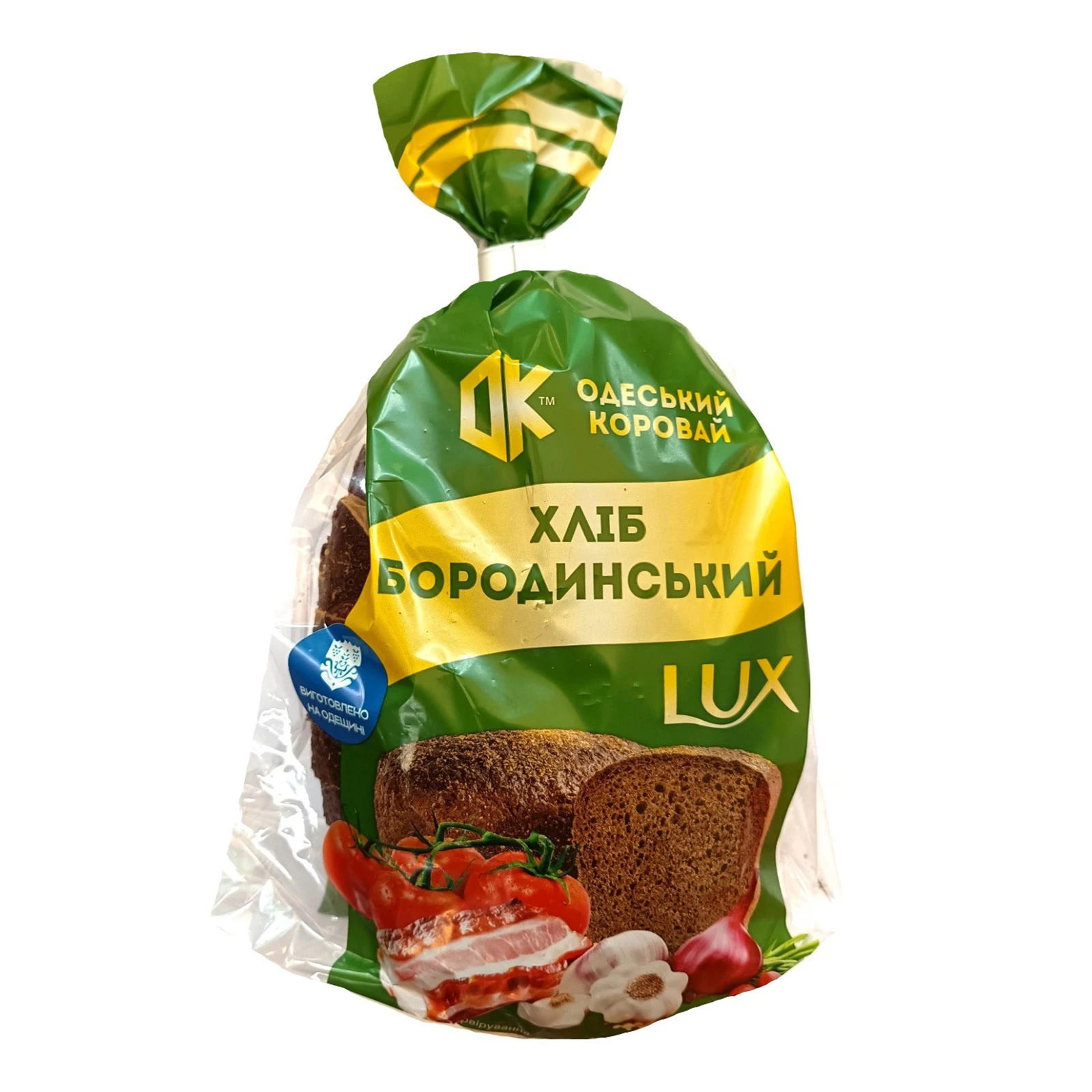 Хліб Одеський коровай Бородинський люкс пшенично-житній нарізний 500г