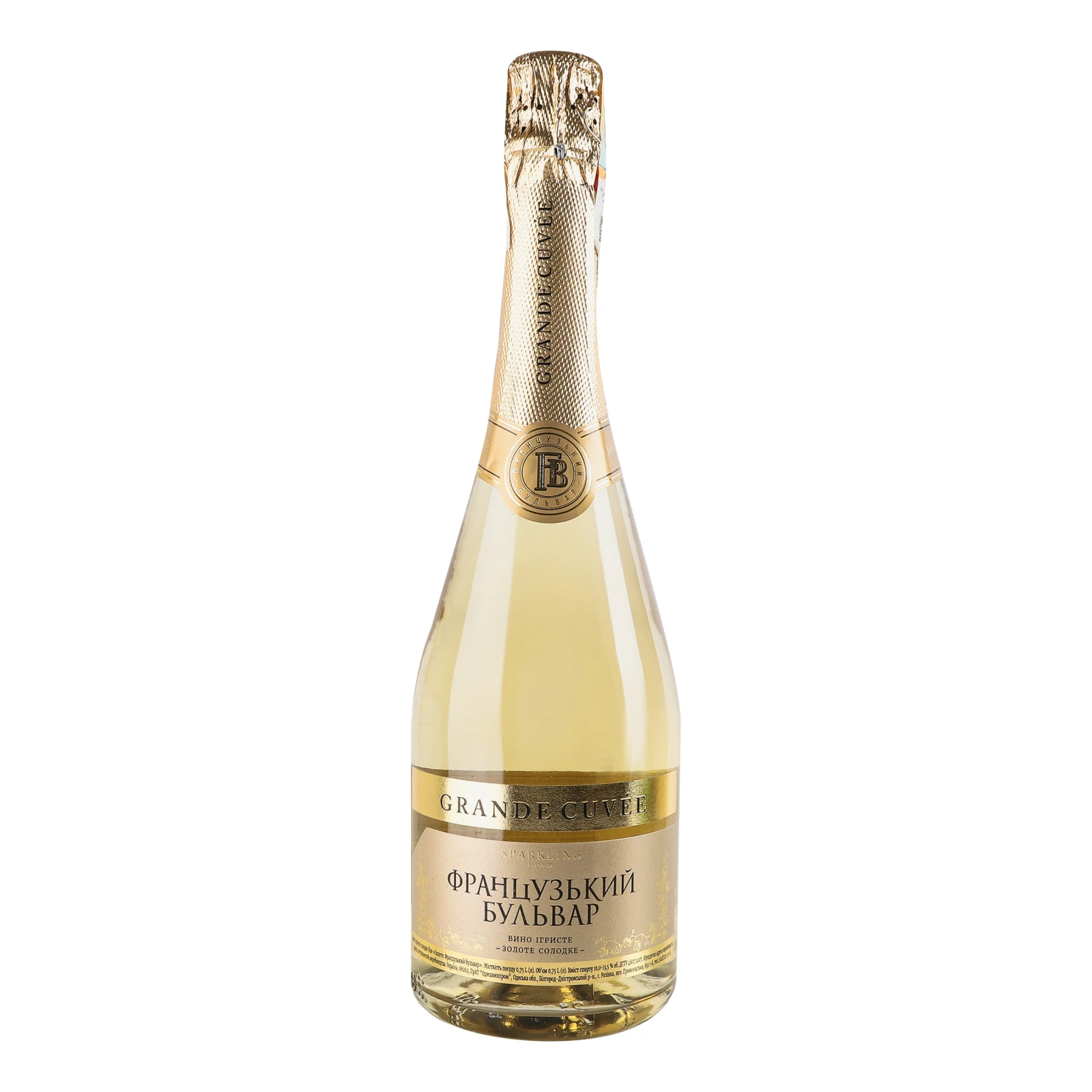 Вино ігристе Французький бульвар Grand Cuvee Gold біле солодке 10-13.5% 0.75л Фото №:1