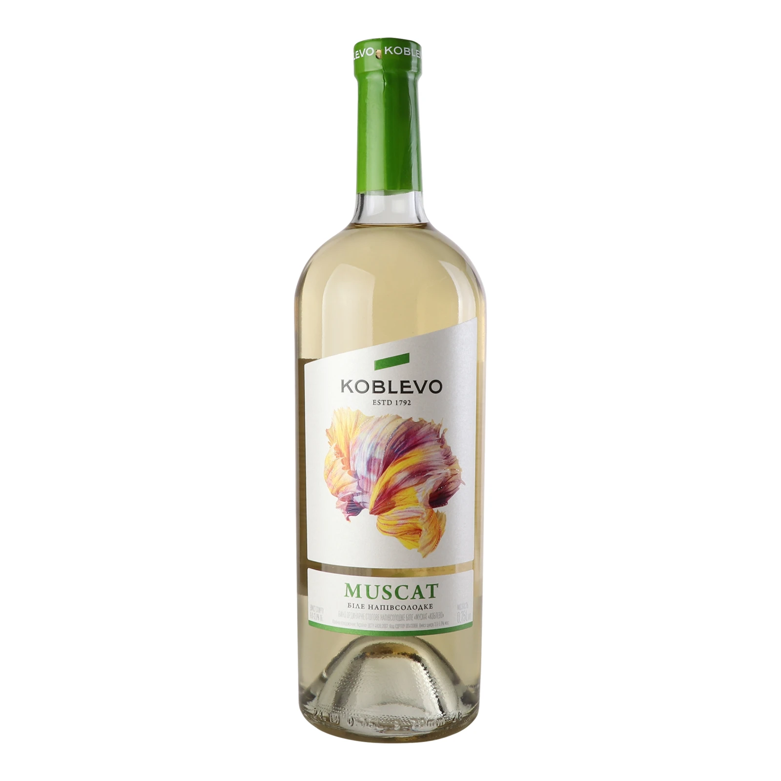 Вино Koblevo Muscat біле напівсолодке 9-12% 0.75л