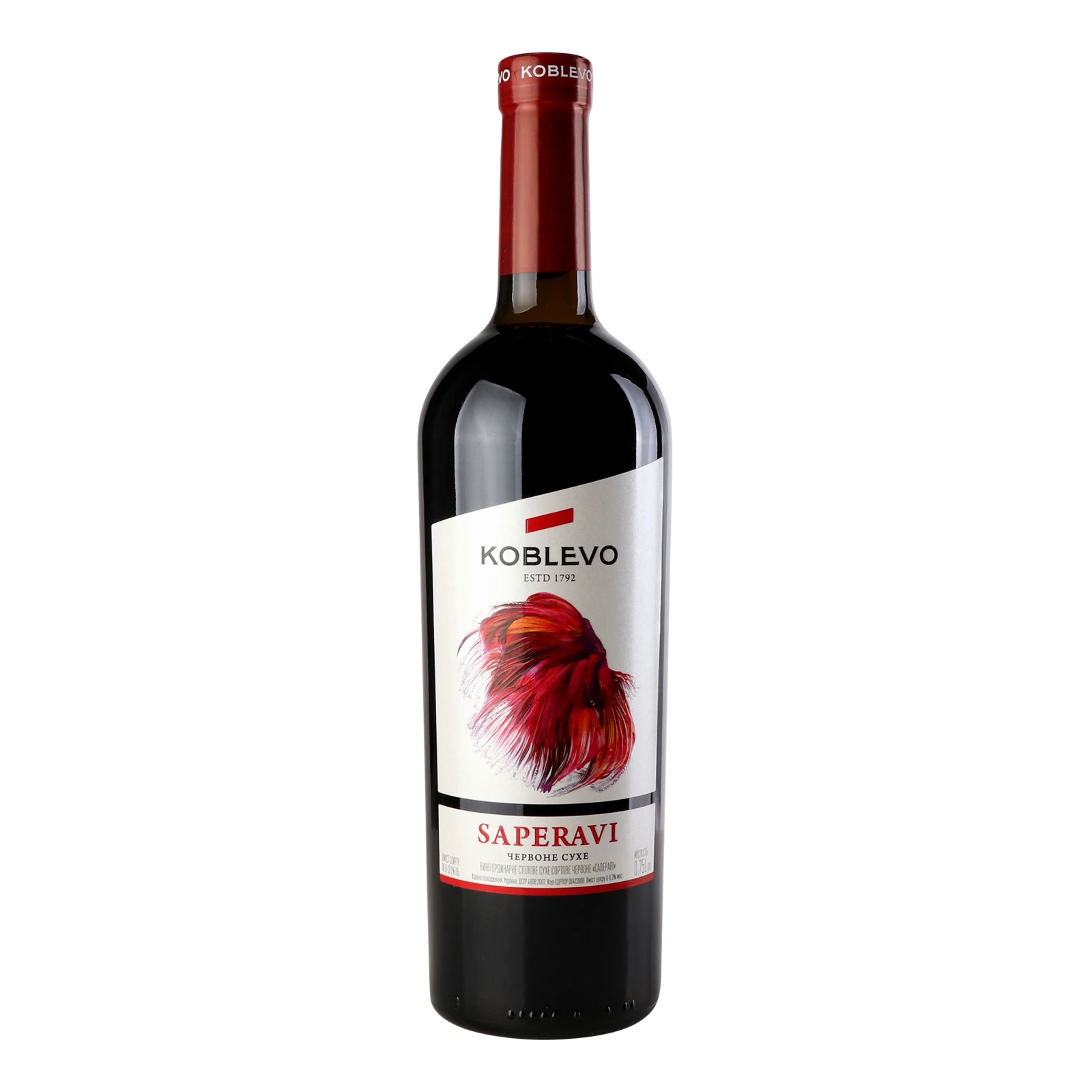 Вино Koblevo Saperavi червоне сухе 10-13% 0.75л Фото №:1
