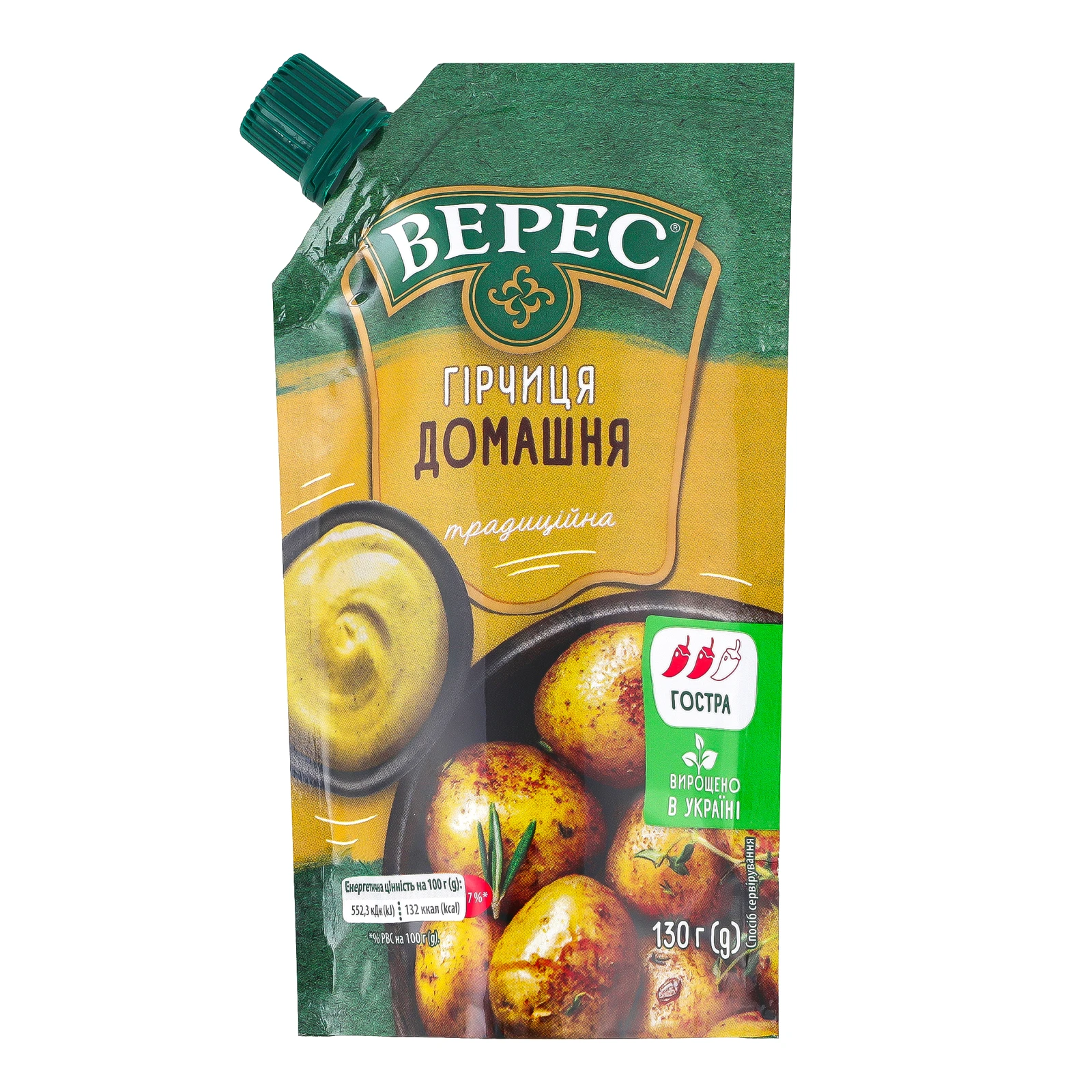 Гірчиця Верес Домашня традиційна нестерилізована 130г Фото №:1