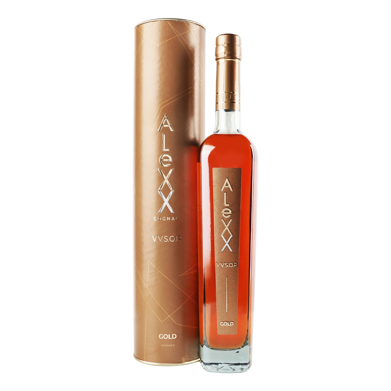 Коньяк ALeXX Gold VVSOP 40% 0.5л в тубусі