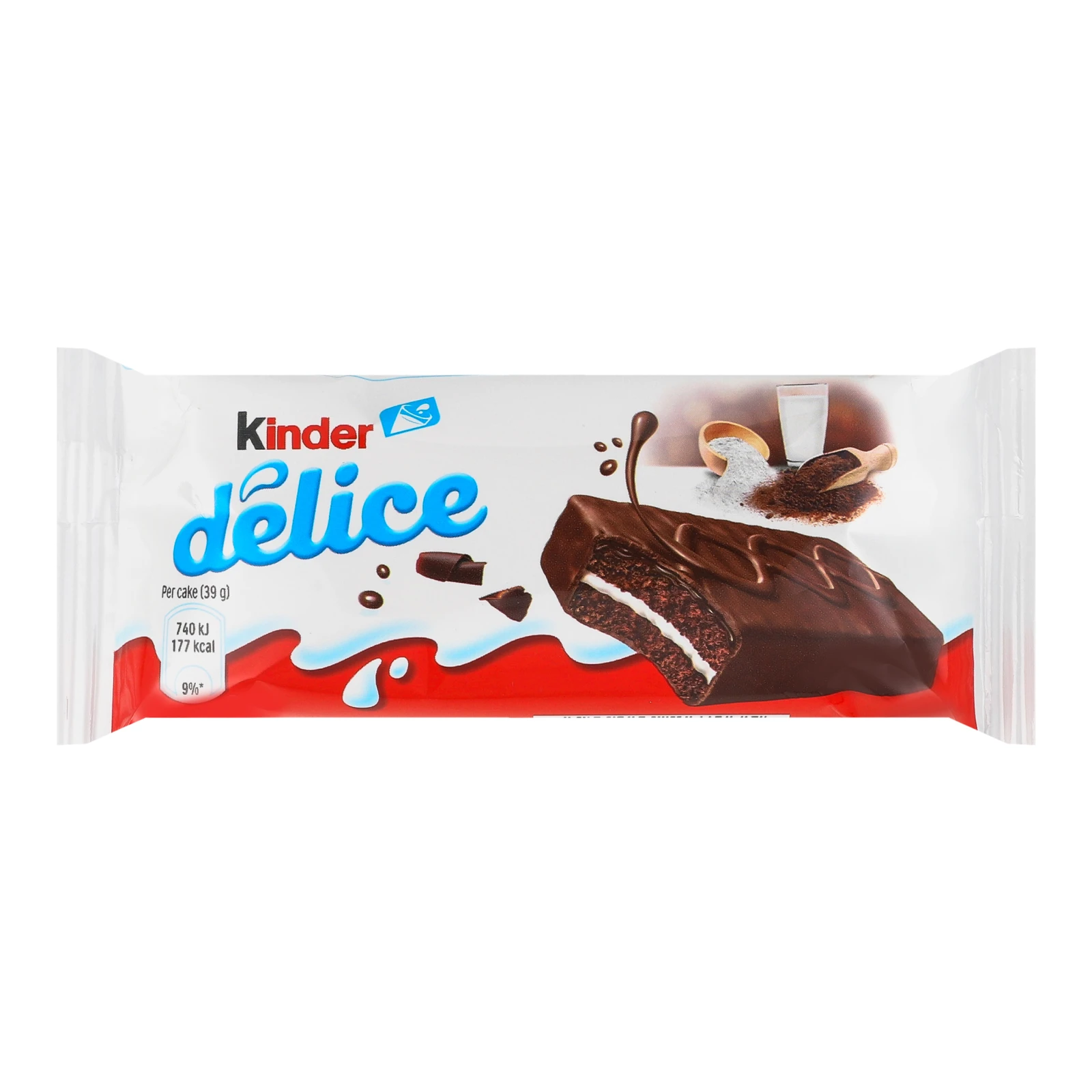 Тістечко Kinder Delice бісквітне з какао та молочною начинкою 39г Фото №:1