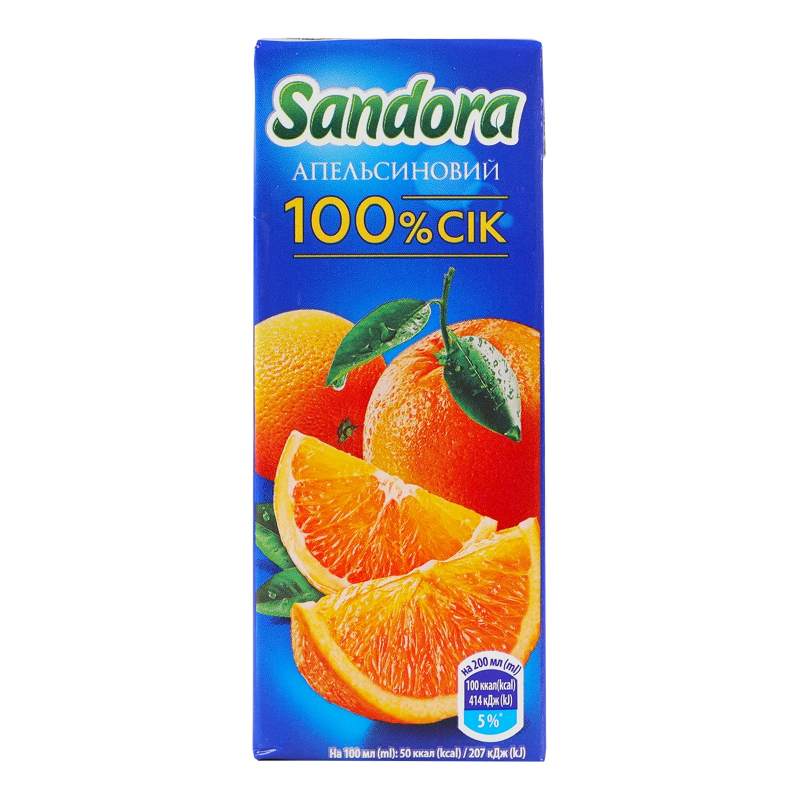 Сік Sandora відновлений неосвітлений апельсиновий 200мл Фото №:1